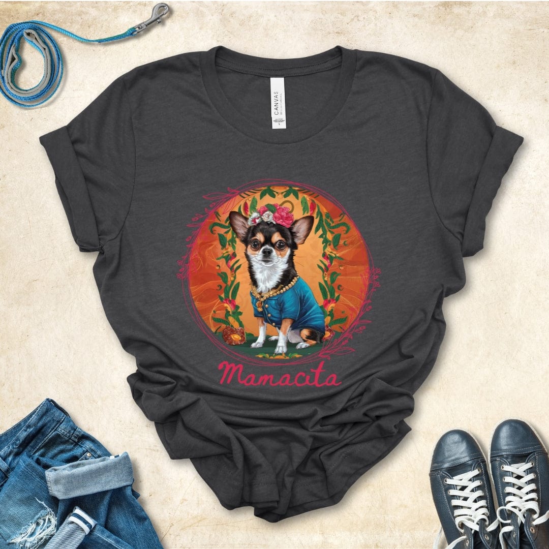 T-Shirt Dark Grey Heather / S Mamacita Elena Chihuahua Design Premium Unisex Tee --reallyintothat