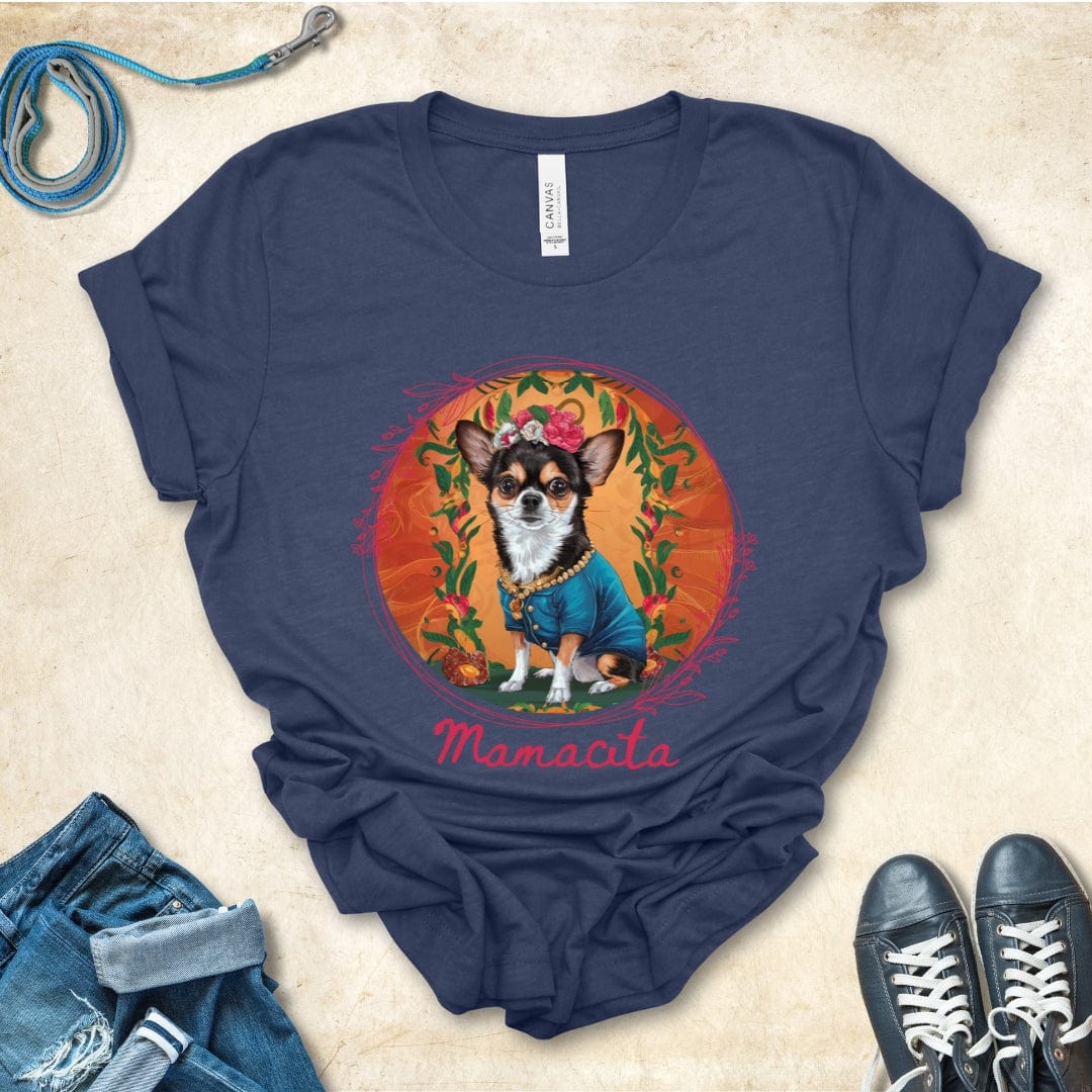 T-Shirt Heather Navy / S Mamacita Elena Chihuahua Design Premium Unisex Tee --reallyintothat