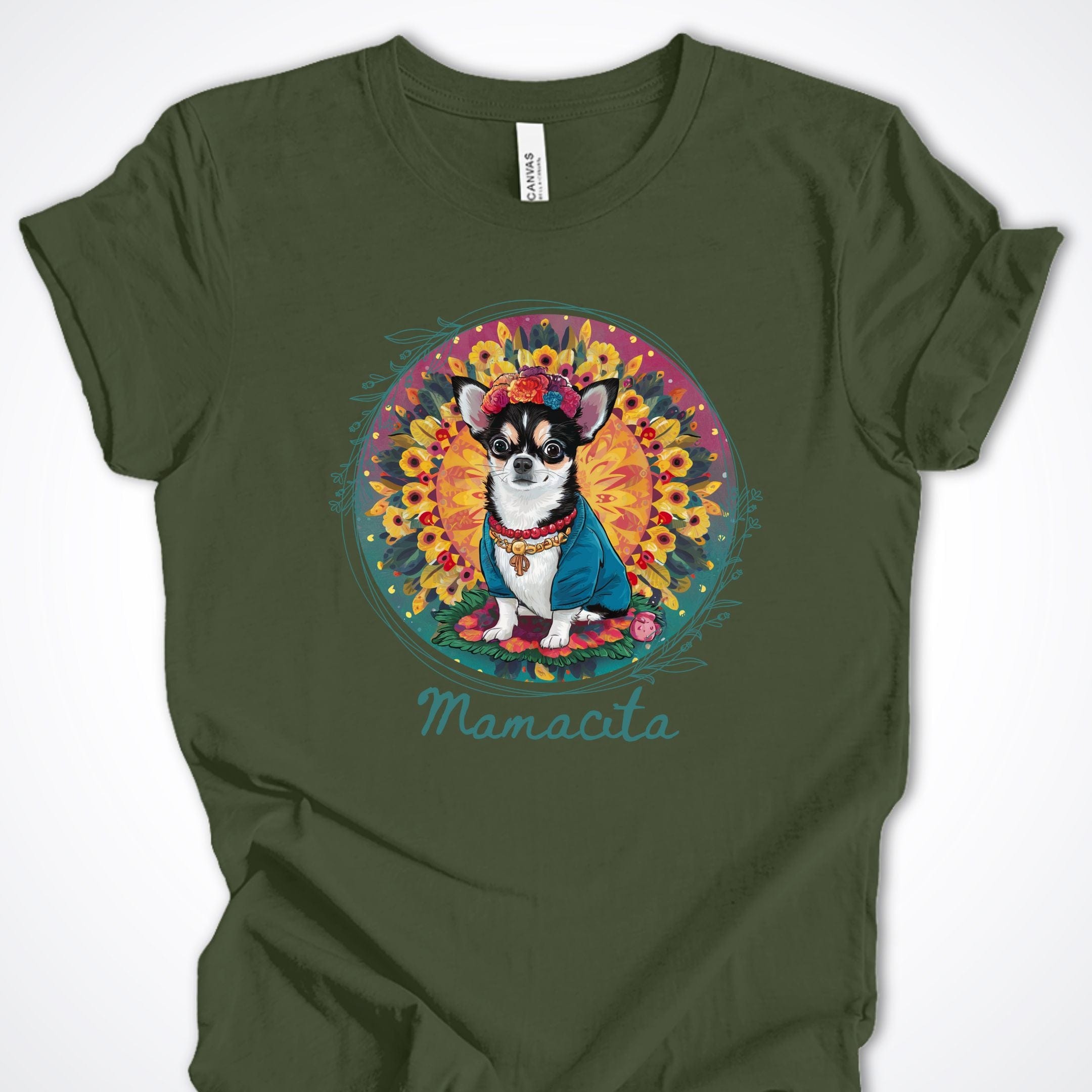 T-Shirt Military Green / S Mamacita Gabriella Chihuahua Premium Unisex T-Shirt ReallyintoDogs
