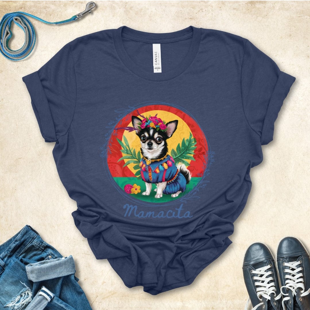 T-Shirt Heather Navy / S Mamacita Isabella Chihuahua Design Premium Unisex Tee --reallyintothat