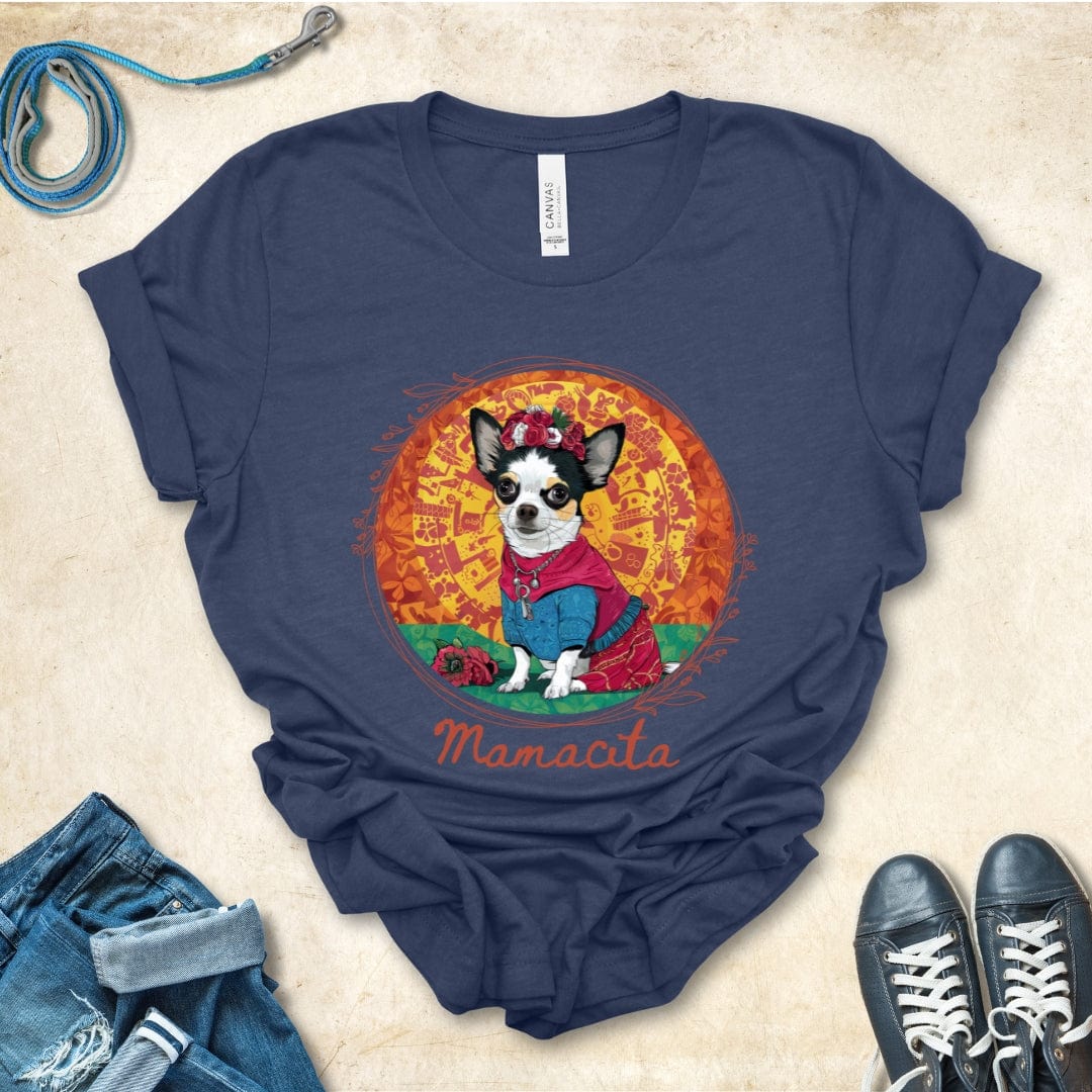 T-Shirt Heather Navy / S Mamacita Luna Chihuahua Design Premium Unisex Tee --reallyintothat