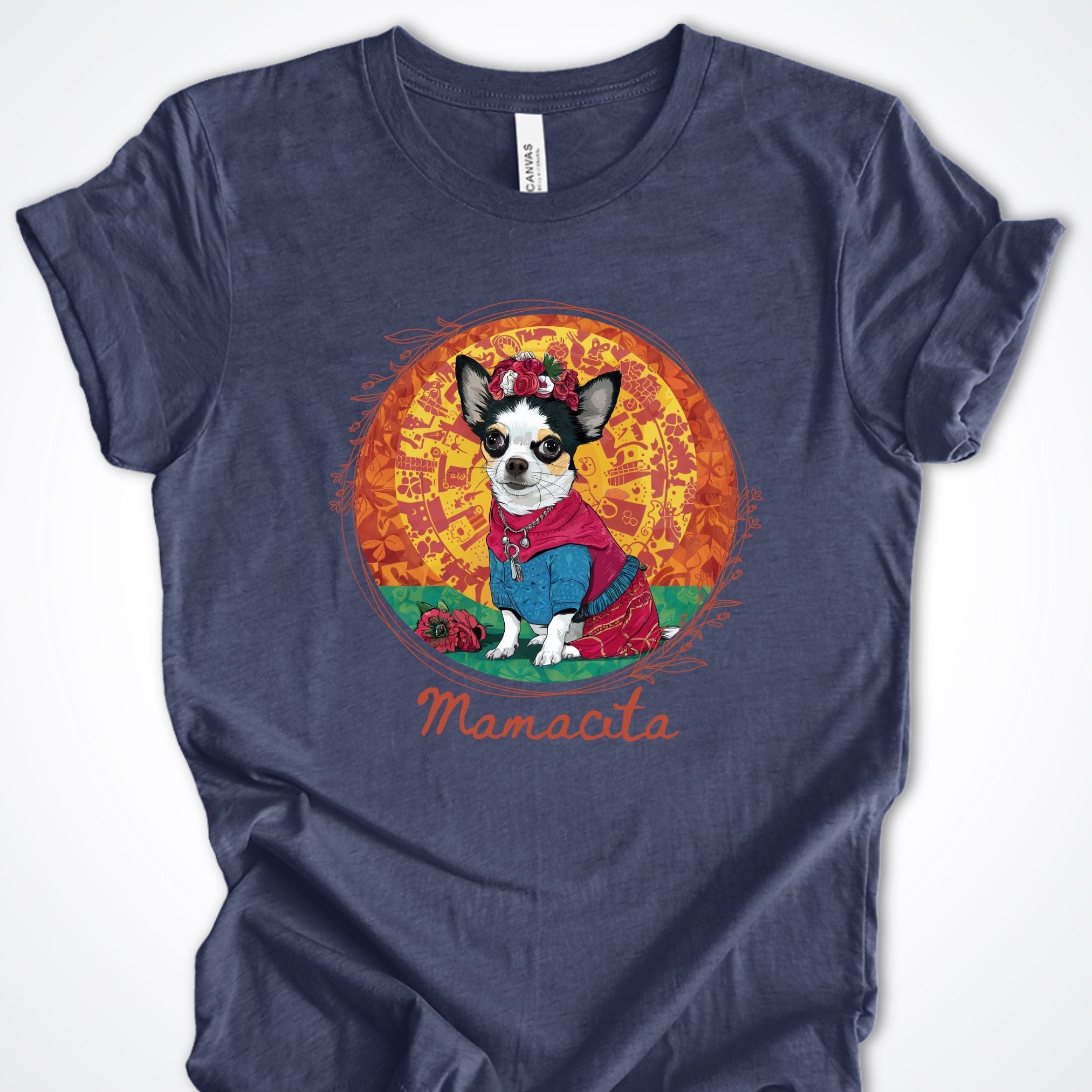 T-Shirt Heather Navy / S Mamacita Luna Chihuahua Premium Unisex T-Shirt ReallyintoDogs