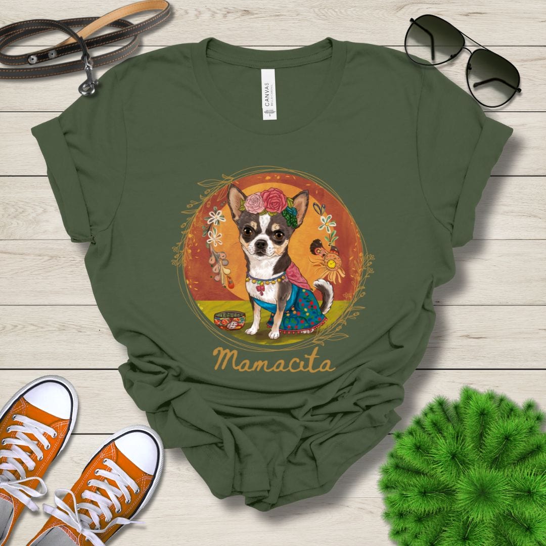 T-Shirt Military Green / S Mamacita Sofia Chihuahua Design Premium Unisex Tee --reallyintothat