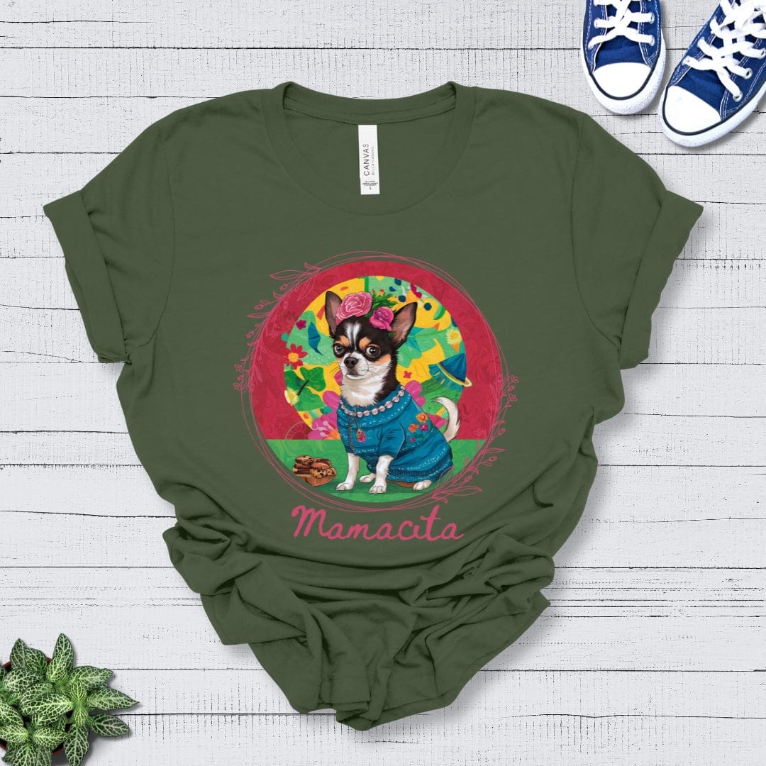 T-Shirt Military Green / S Mamacita Valentina Chihuahua Design Premium Unisex Tee --reallyintothat