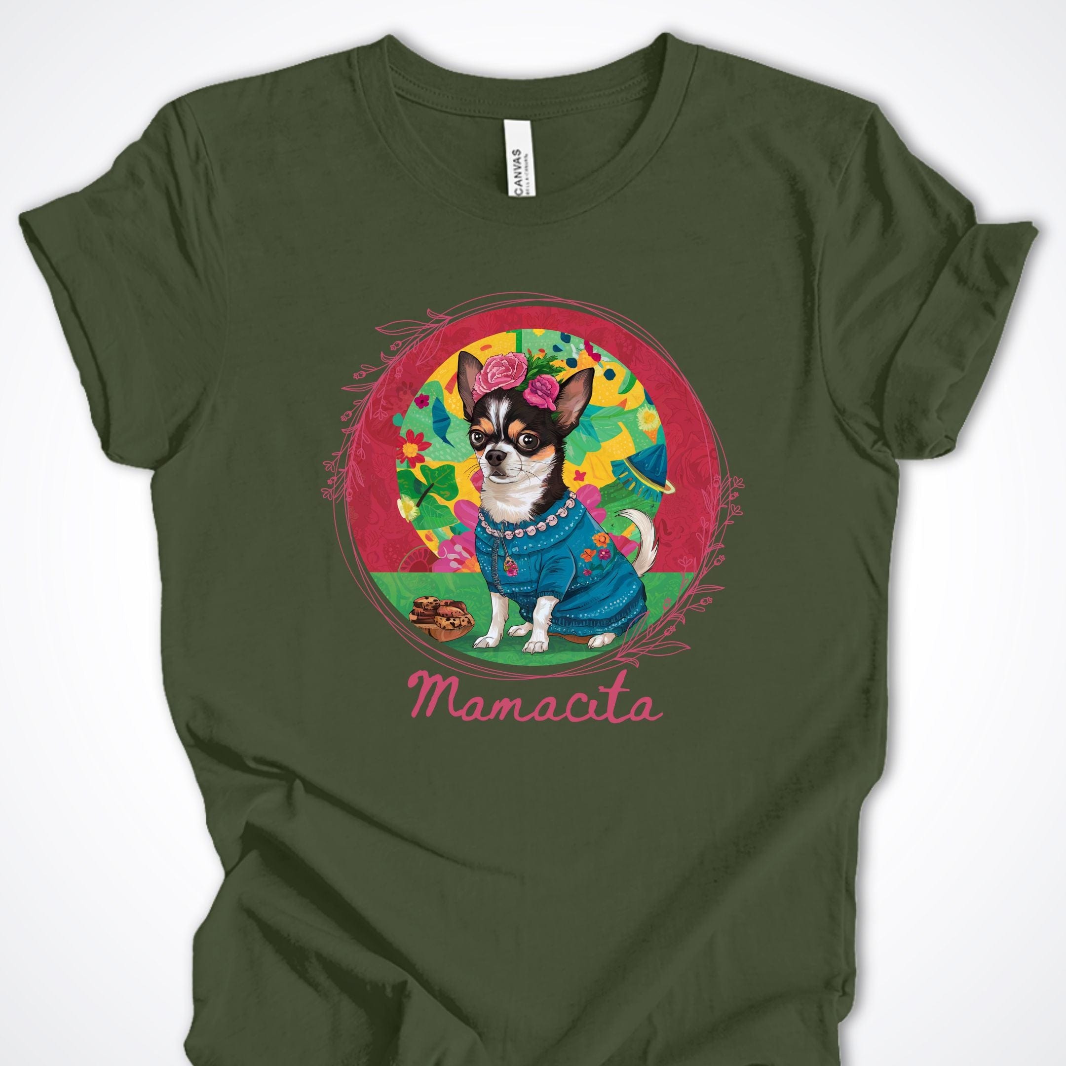 T-Shirt Military Green / S Mamacita Valentina Chihuahua Premium Unisex T-Shirt ReallyintoDogs