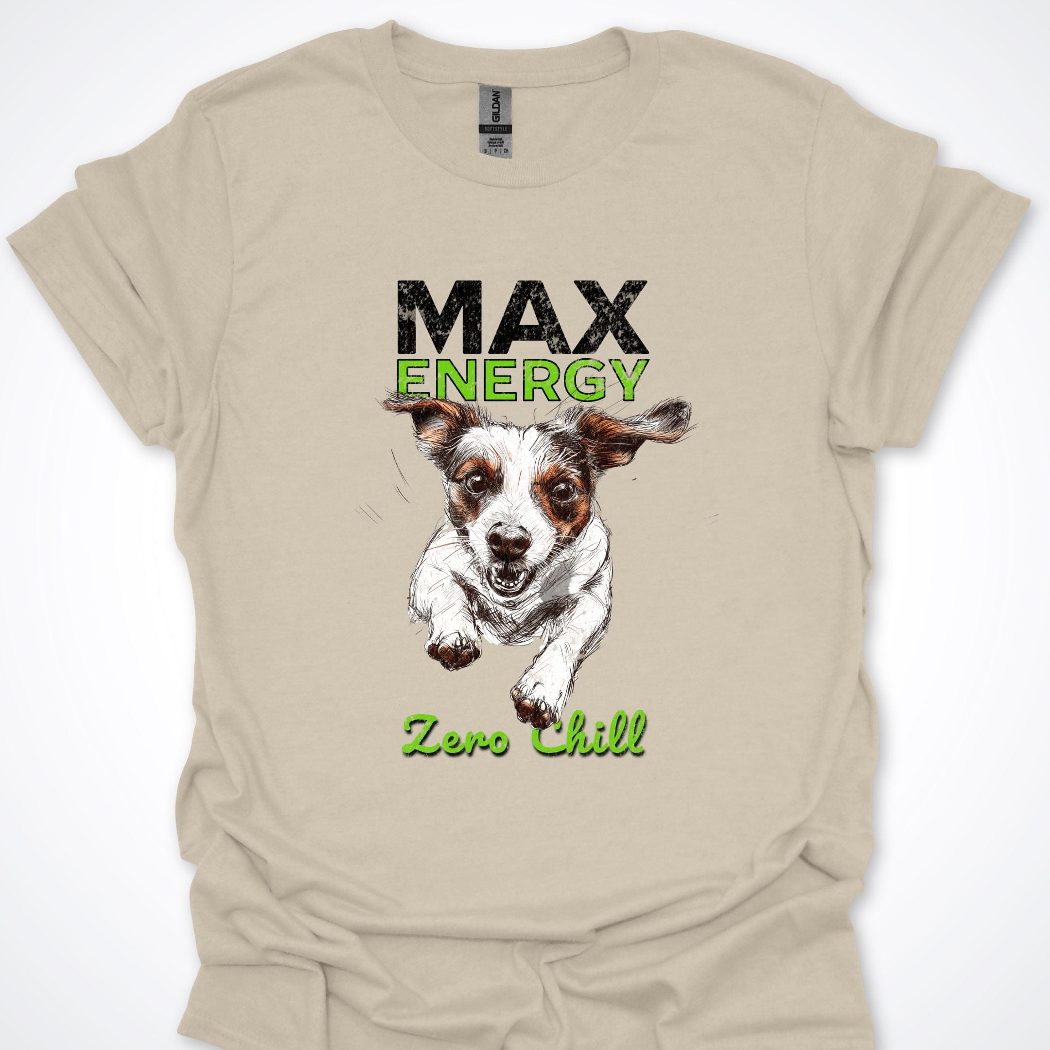 T-Shirt Natural / S Max Energy Zero Chill Jack Russell Premium Unisex T-Shirt ReallyintoDogs