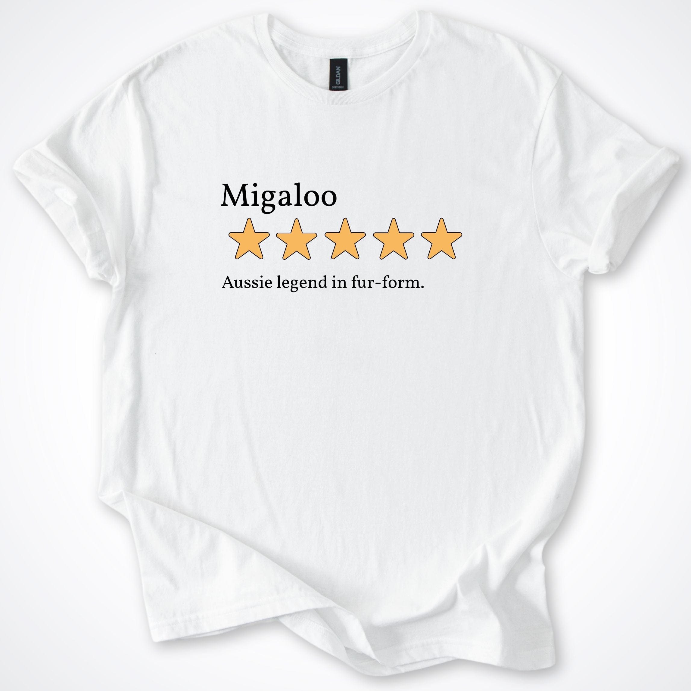 T-Shirt White / S Migaloo Five Star Review T-Shirt ReallyintoDogs