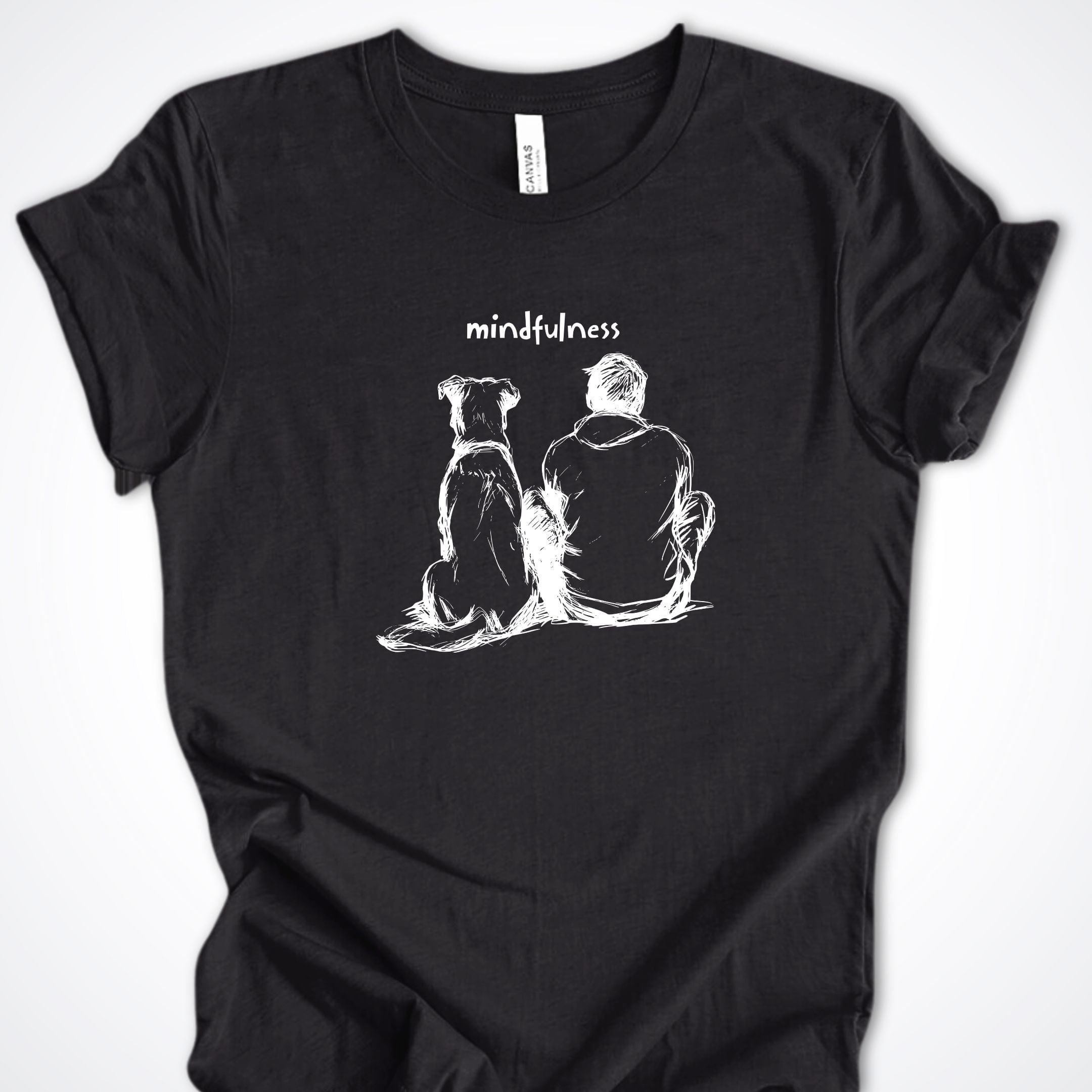 T-Shirt Black Heather / S Mindfulness Boy with Dog Premium Unisex T-Shirt ReallyintoDogs