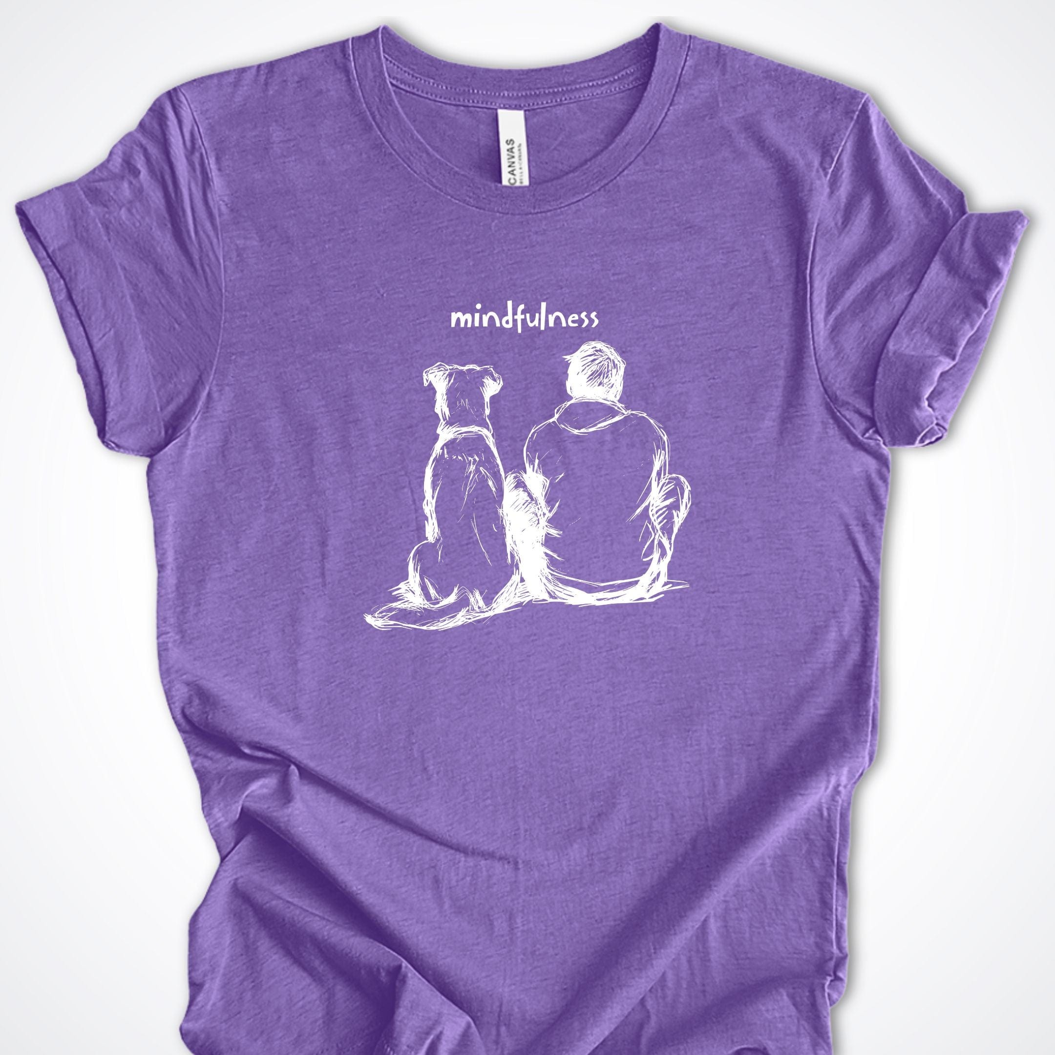 T-Shirt Heather Team Purple / S Mindfulness Boy with Dog Premium Unisex T-Shirt ReallyintoDogs