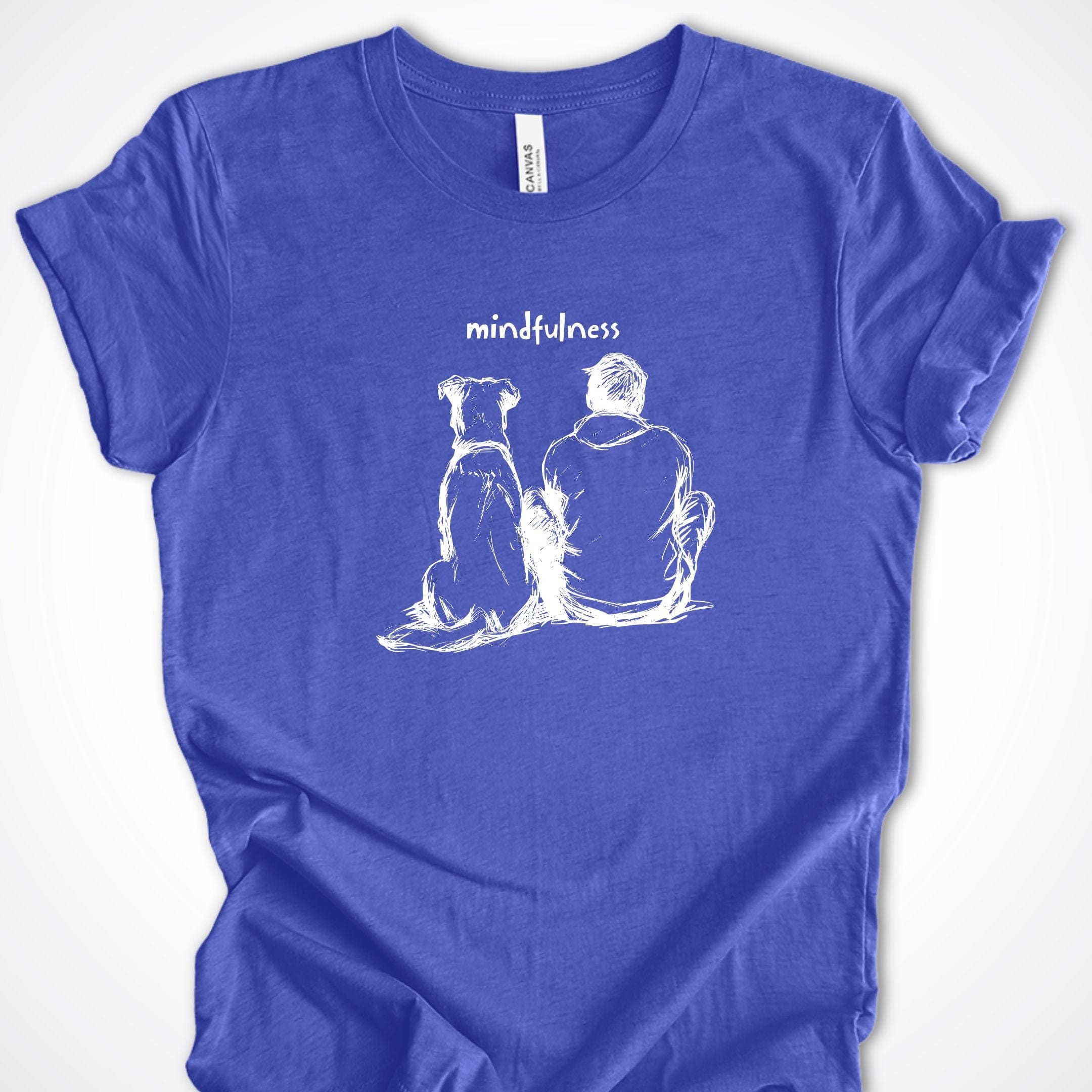 T-Shirt Heather True Royal / S Mindfulness Boy with Dog Premium Unisex T-Shirt ReallyintoDogs