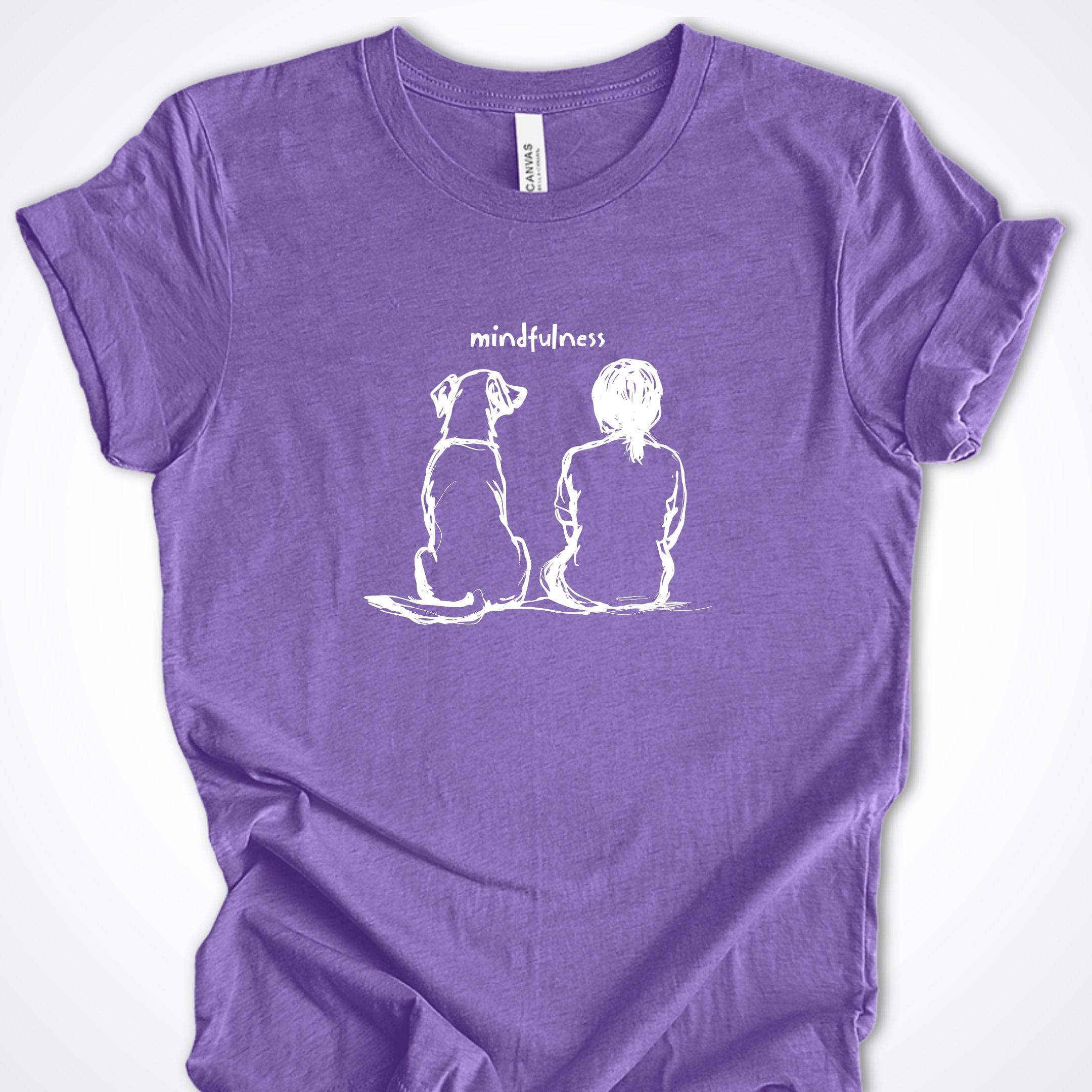 T-Shirt Heather Team Purple / S Mindfulness Girl with Dog Premium Unisex T-Shirt ReallyintoDogs