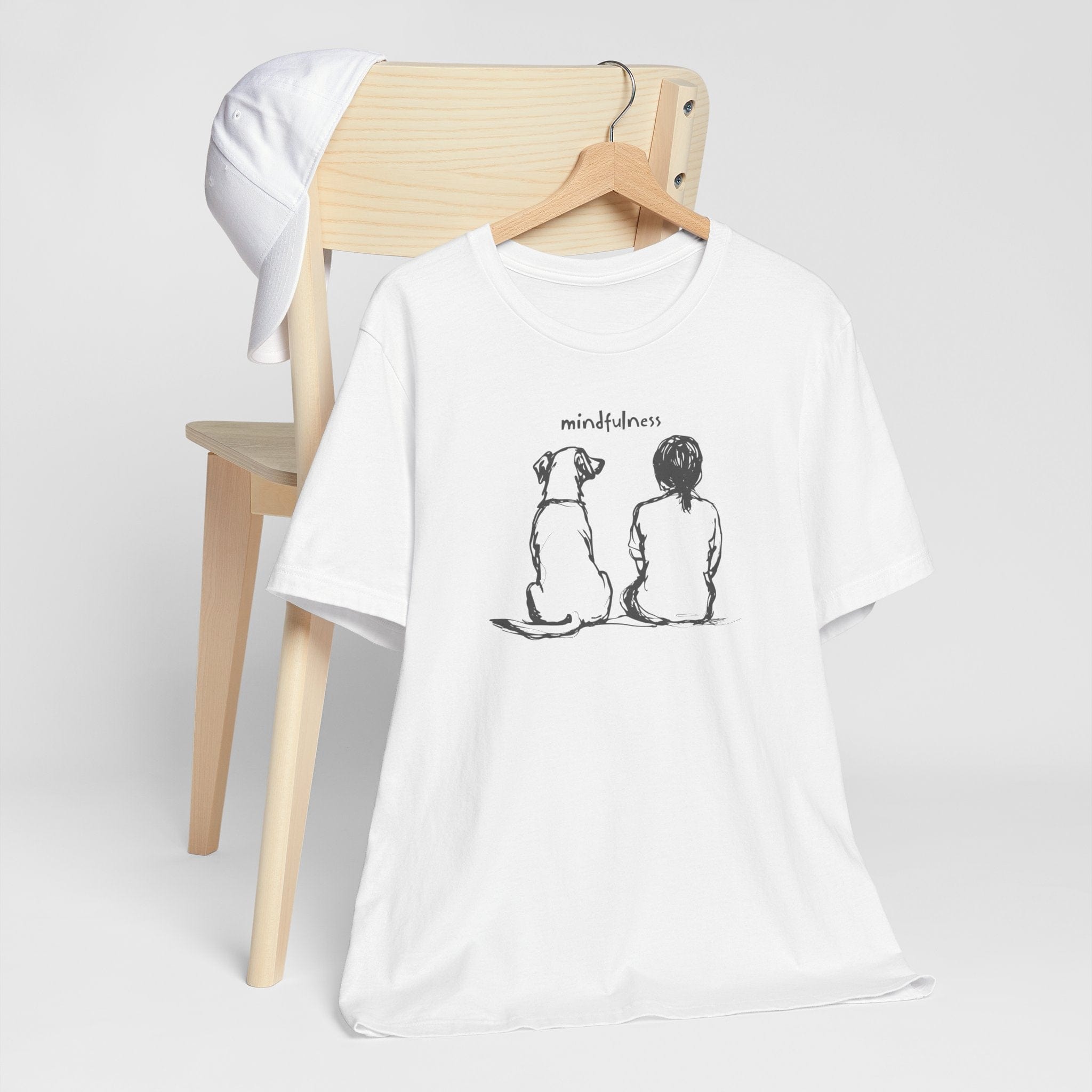 T-Shirt Mindfulness Girl with Dog Premium Unisex Tee - Fun Casual Wear for Dog Lovers --reallyintothat