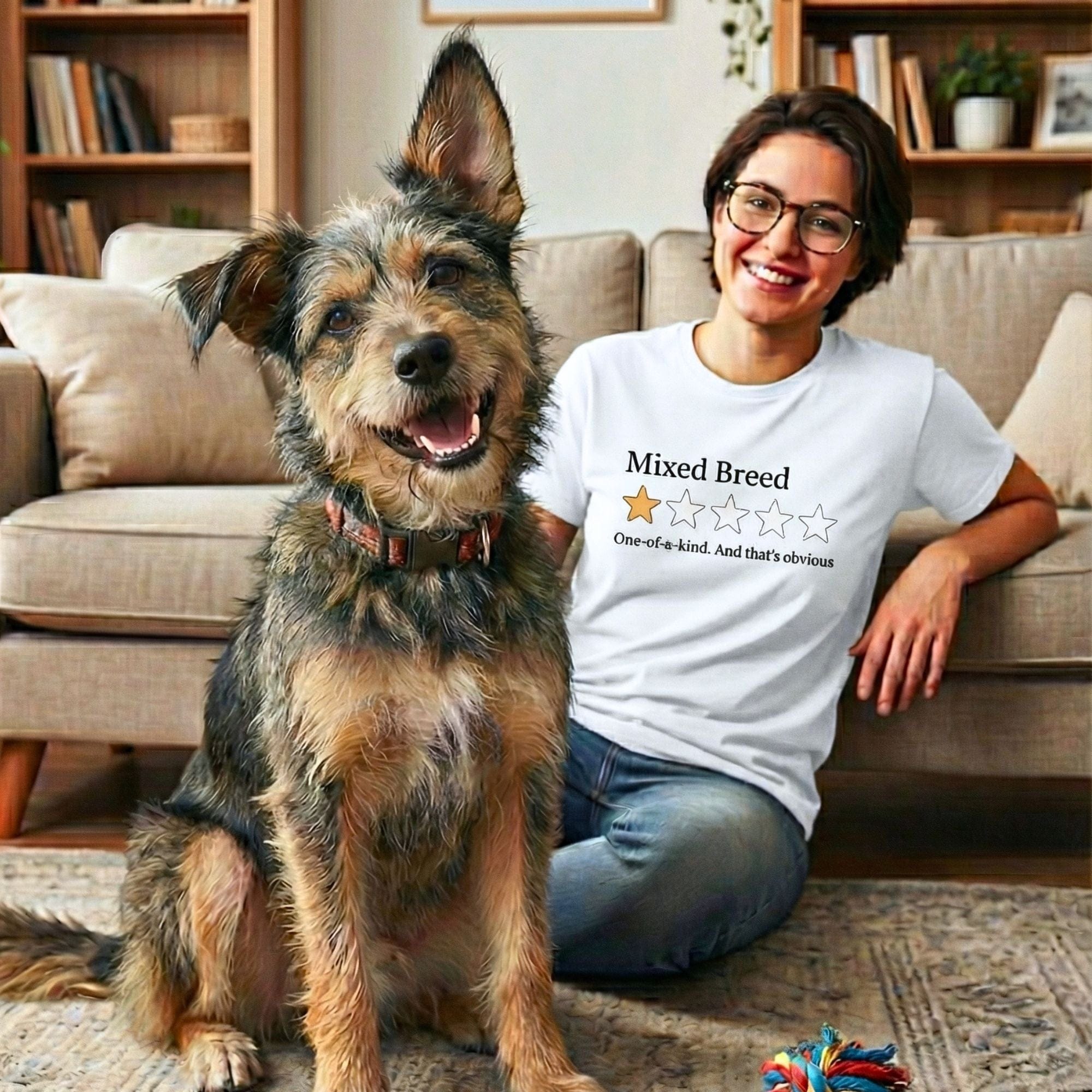 T-Shirt Mixed Breed One Star Review T-Shirt ReallyintoDogs