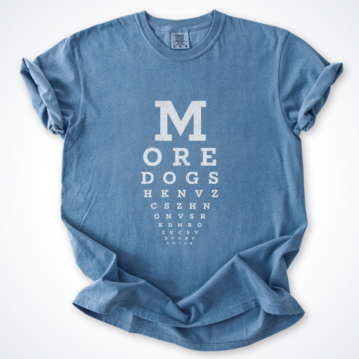 T-Shirt Blue Jean / S More Dogs Eye Test Premium T-Shirt ReallyintoDogs