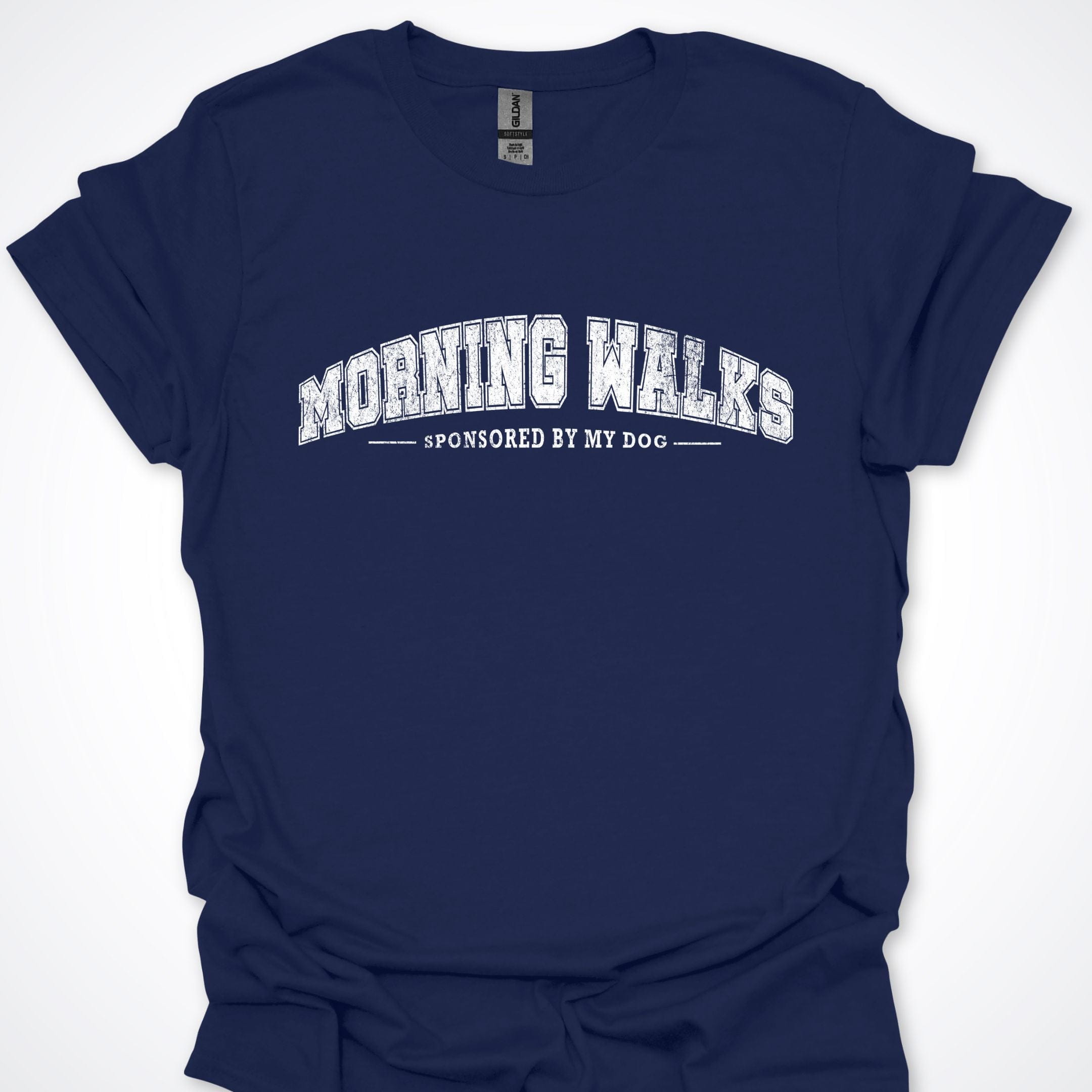 T-Shirt Navy / S Morning Walks Sponsored By My Dog T-Shirt ReallyintoDogs