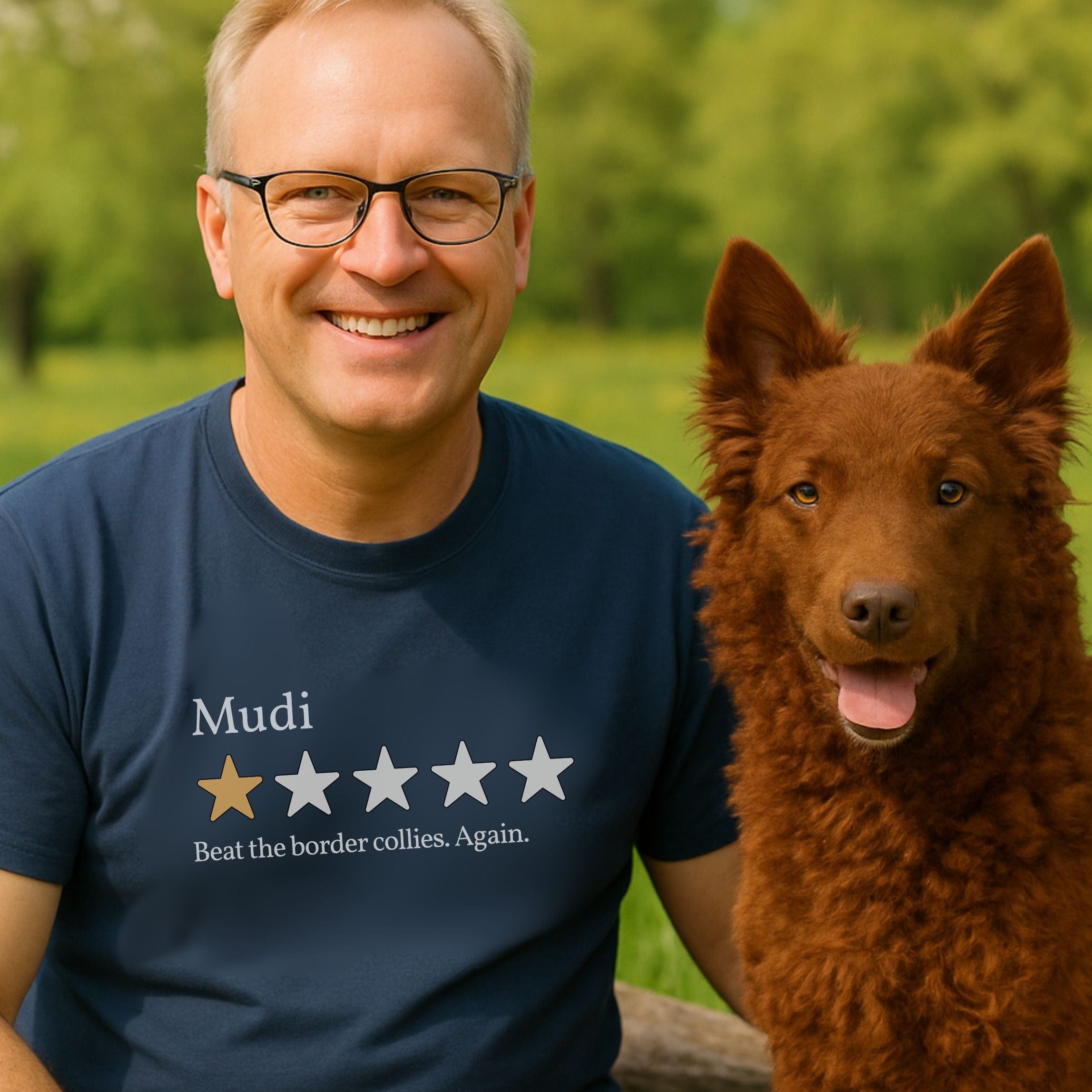 T-Shirt Mudi One Star Review T-Shirt ReallyintoDogs