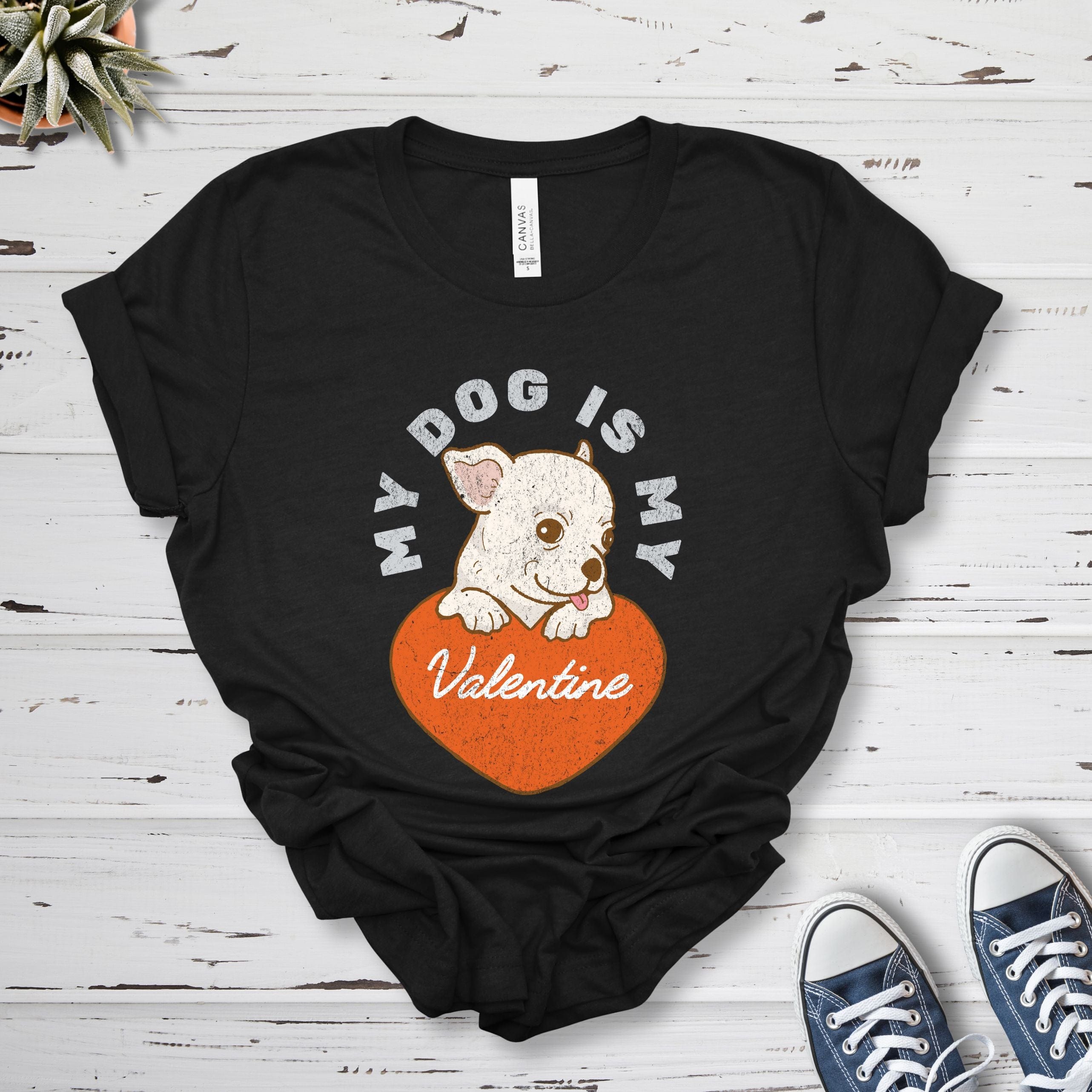 T-Shirt Black Heather / S My Dog Is My Valentine Premium Unisex T-Shirt --reallyintothat