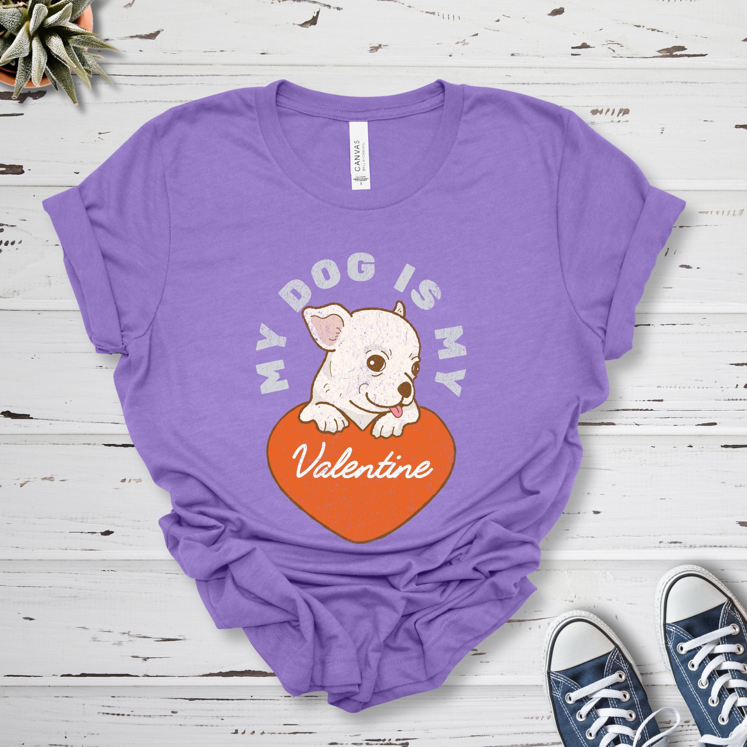 T-Shirt Heather Team Purple / S My Dog Is My Valentine Premium Unisex T-Shirt --reallyintothat