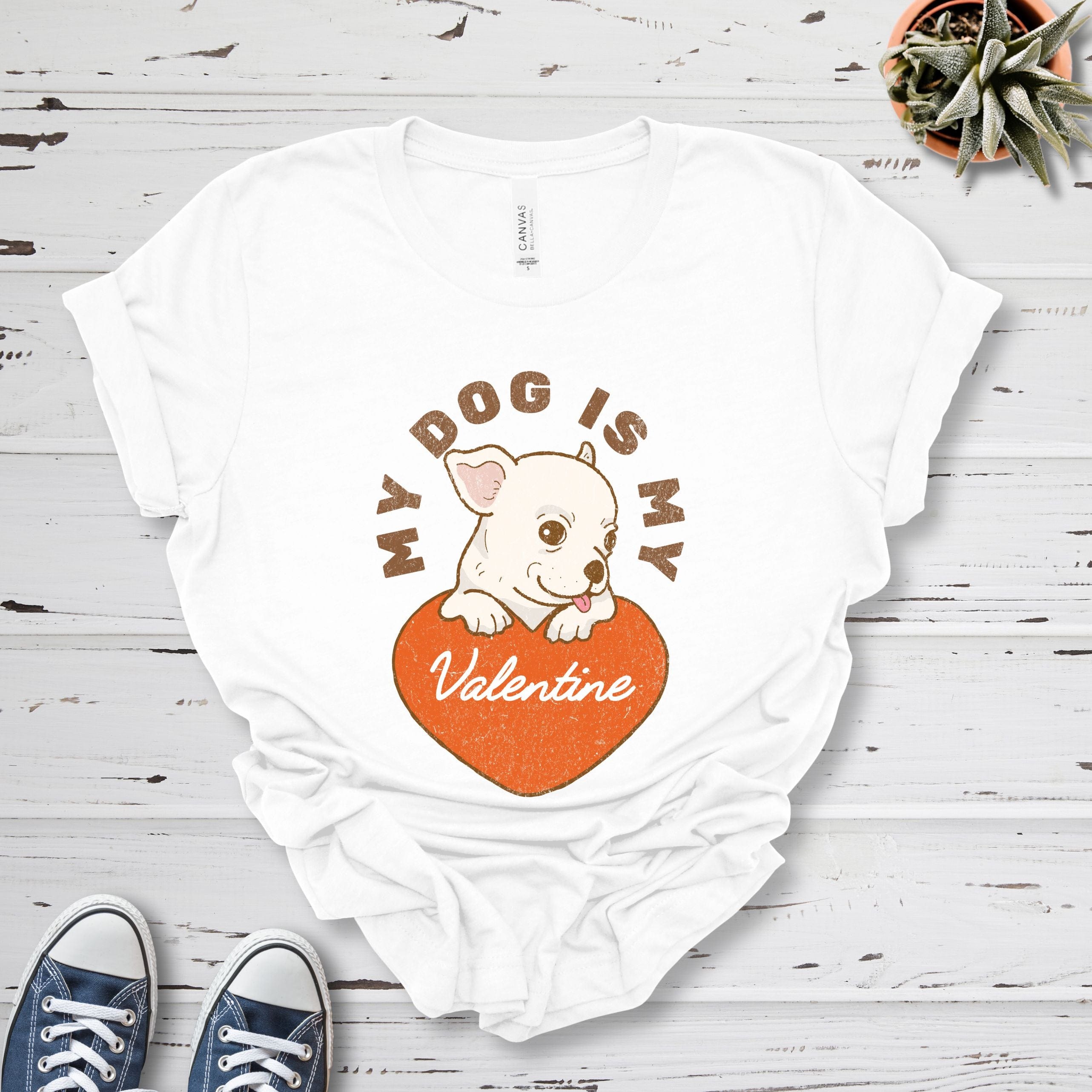 T-Shirt White / S My Dog Is My Valentine Premium Unisex T-Shirt --reallyintothat