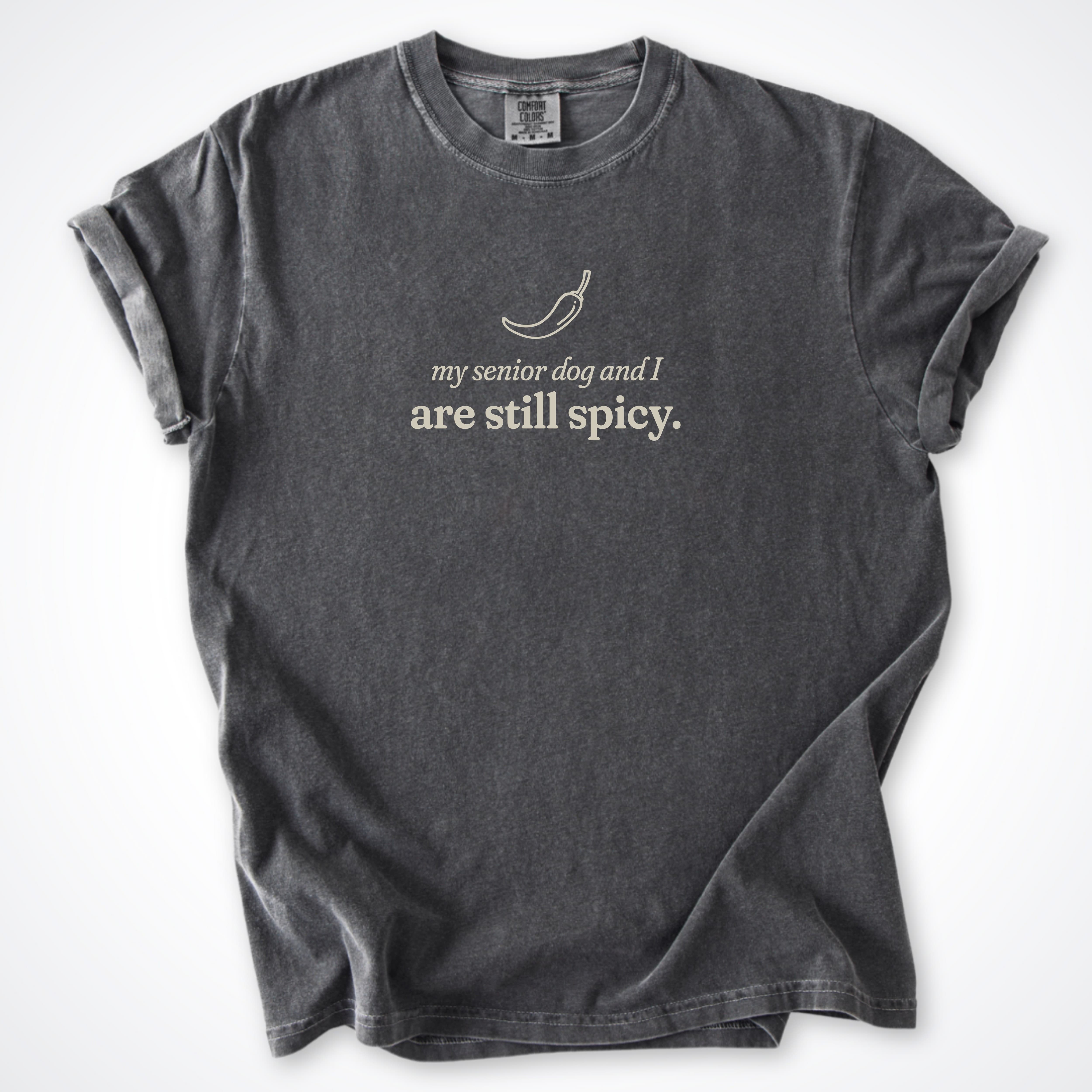 T-Shirt Pepper / S My Senior Dog & I Are Still Spicy Comfort Colors T-Shirt ReallyintoDogs