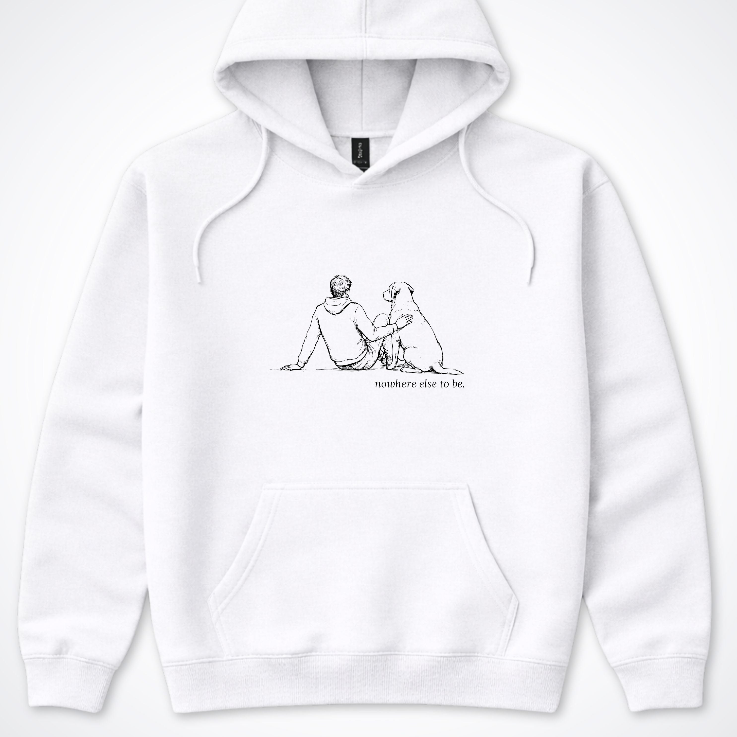 Nowhere Else To Be Man & Dog Hooded Sweatshirt - Ash