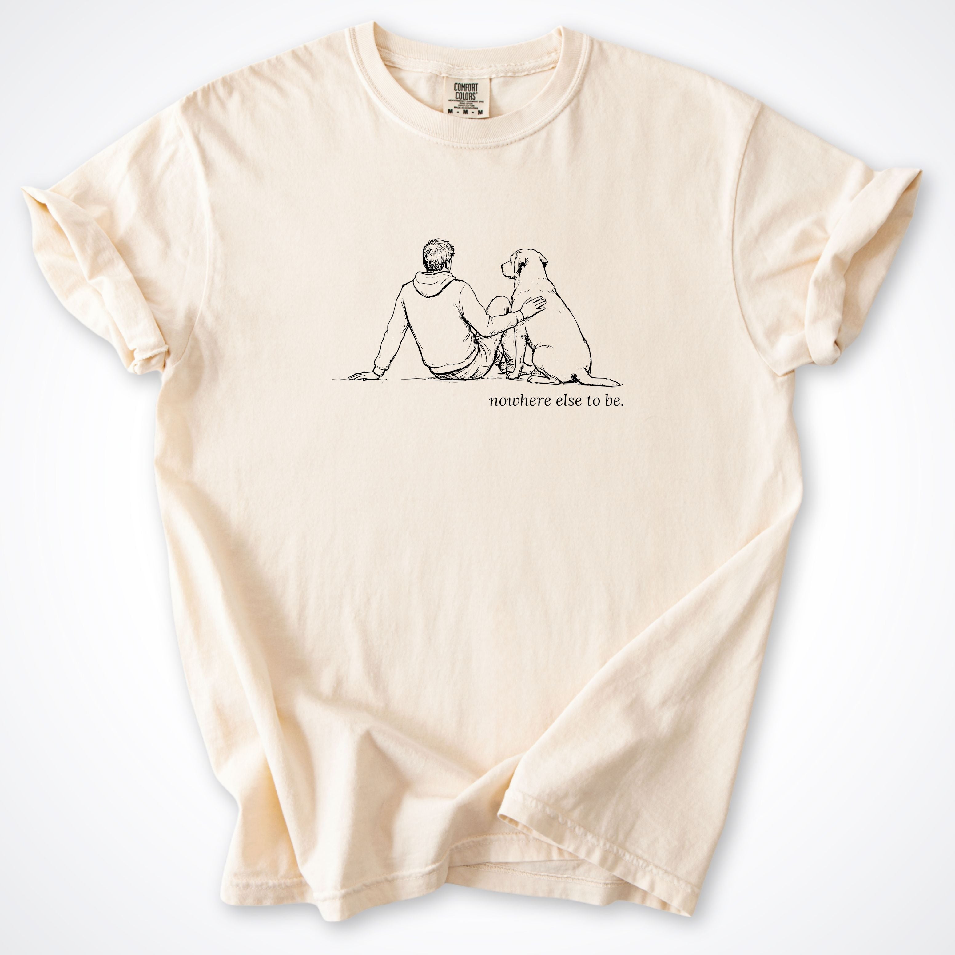 Nowhere Else To Be Man & Dog Premium T-Shirt - Ivory