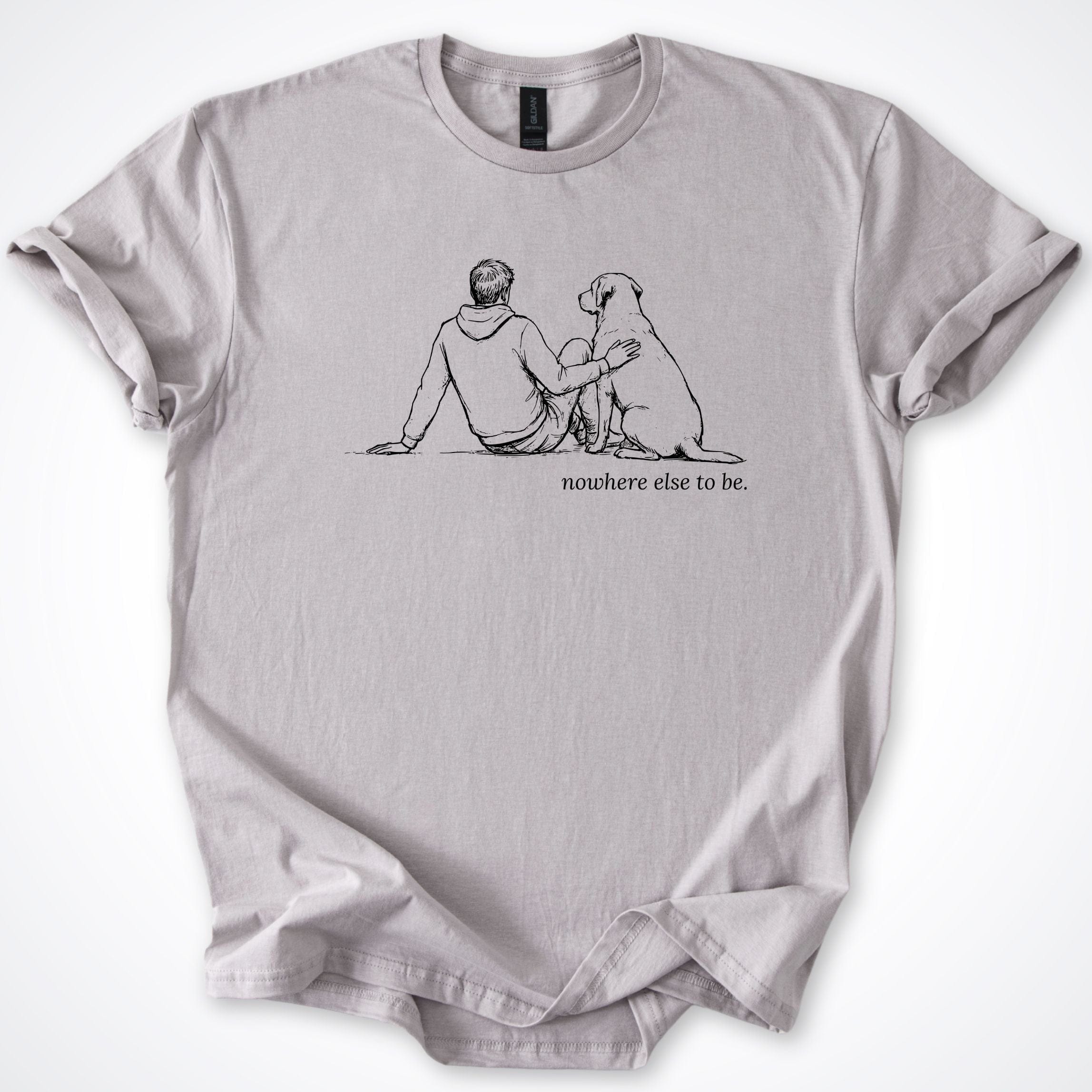 T-Shirt Ice Grey / S Nowhere Else To Be Man & Dog T-Shirt ReallyintoDogs