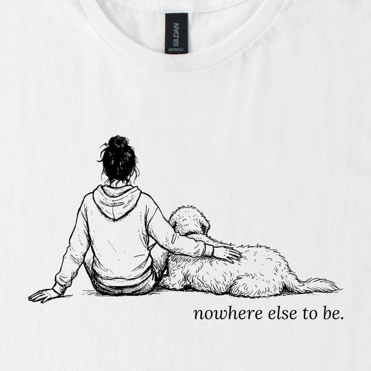 T-Shirt Nowhere Else To Be Woman & Dog Classic T-Shirt ReallyintoDogs