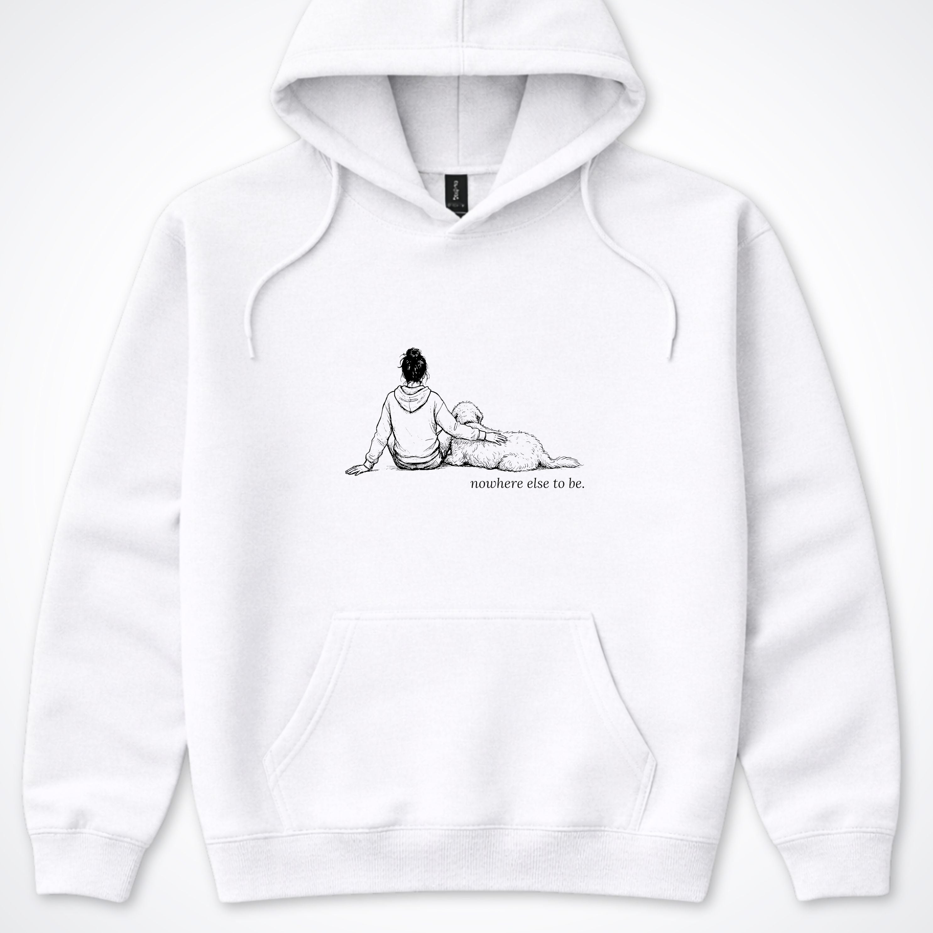 Nowhere Else To Be Woman & Dog Hooded Sweatshirt - Ash