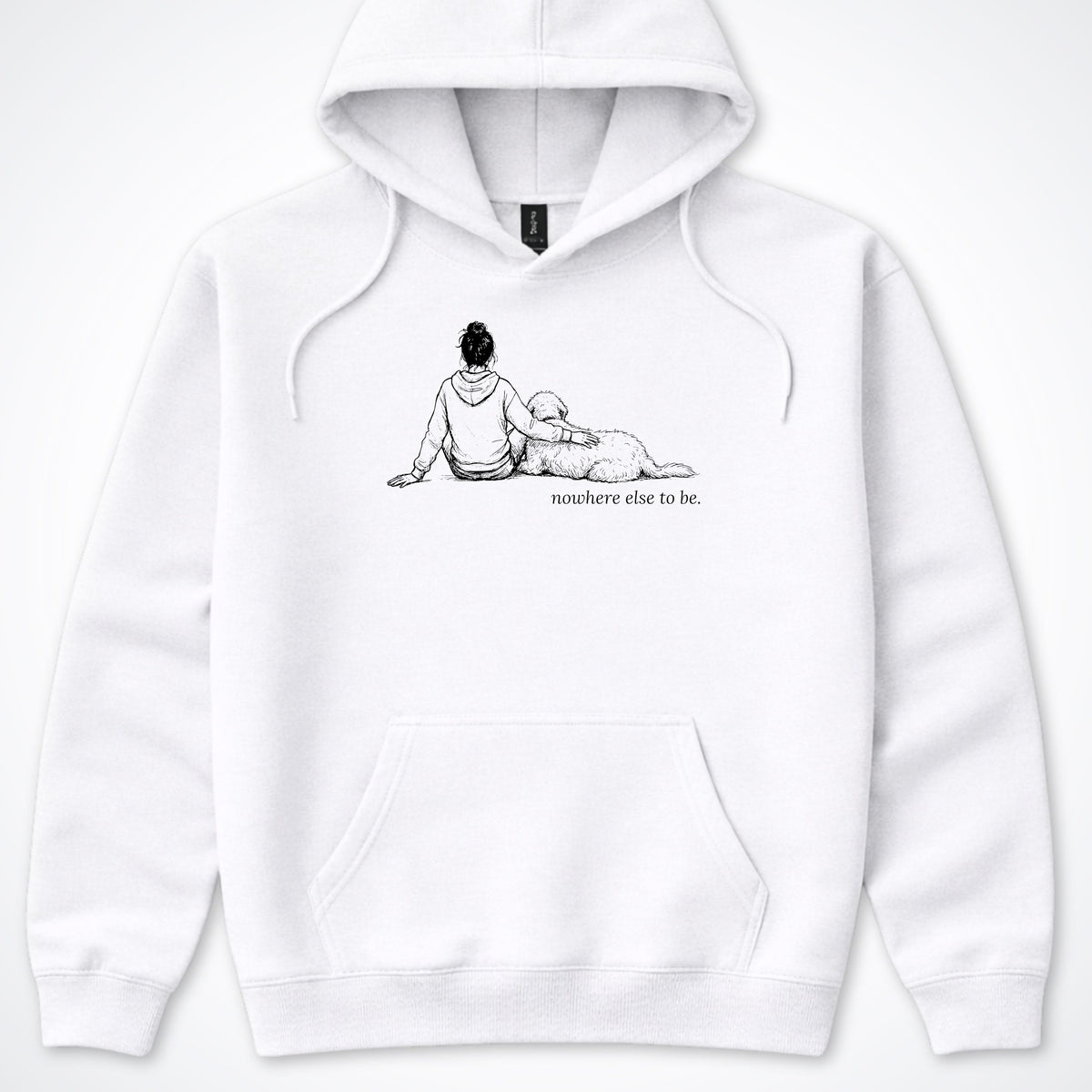 Nowhere Else To Be Woman & Dog Hooded Sweatshirt - Ash