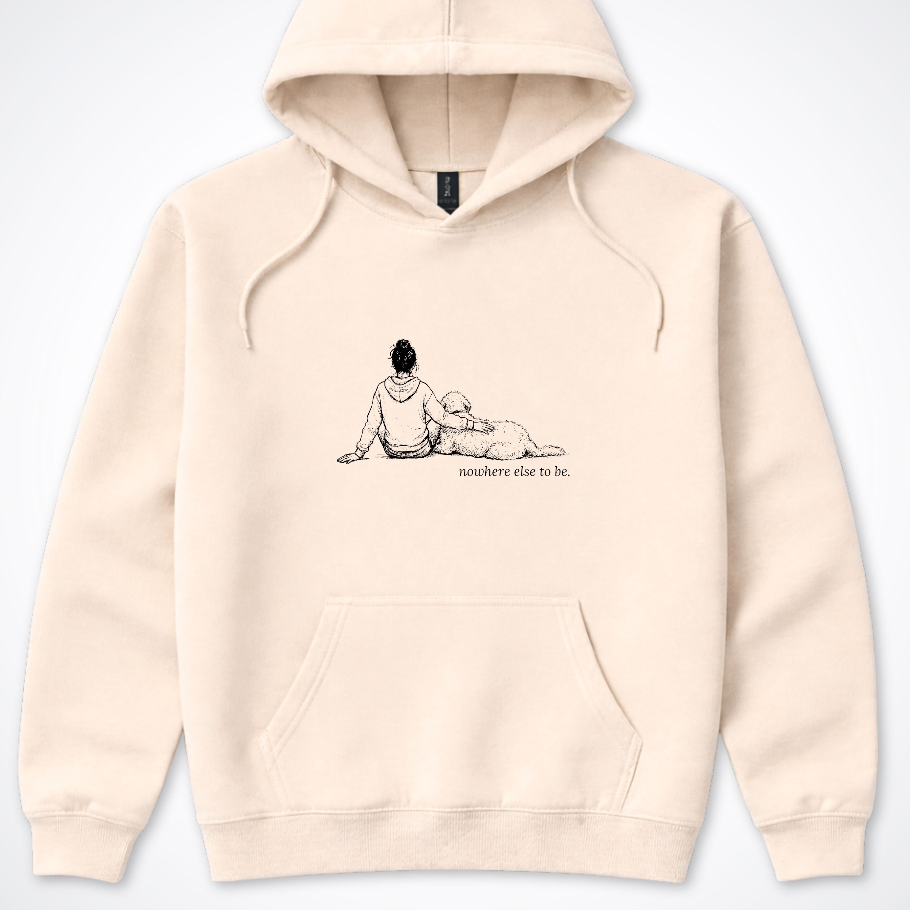 Nowhere Else To Be Woman & Dog Hooded Sweatshirt - Sand