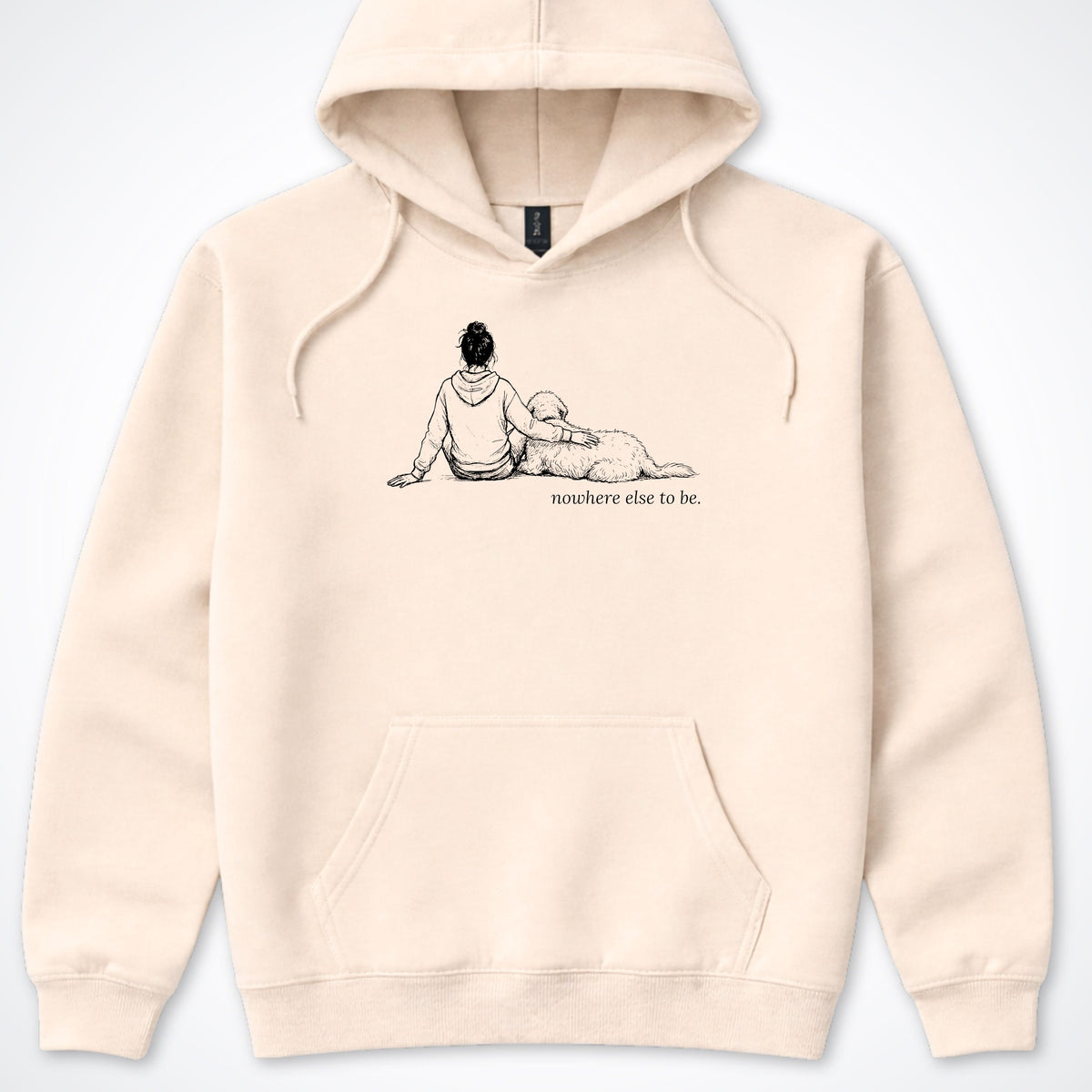 Nowhere Else To Be Woman & Dog Hooded Sweatshirt - Sand