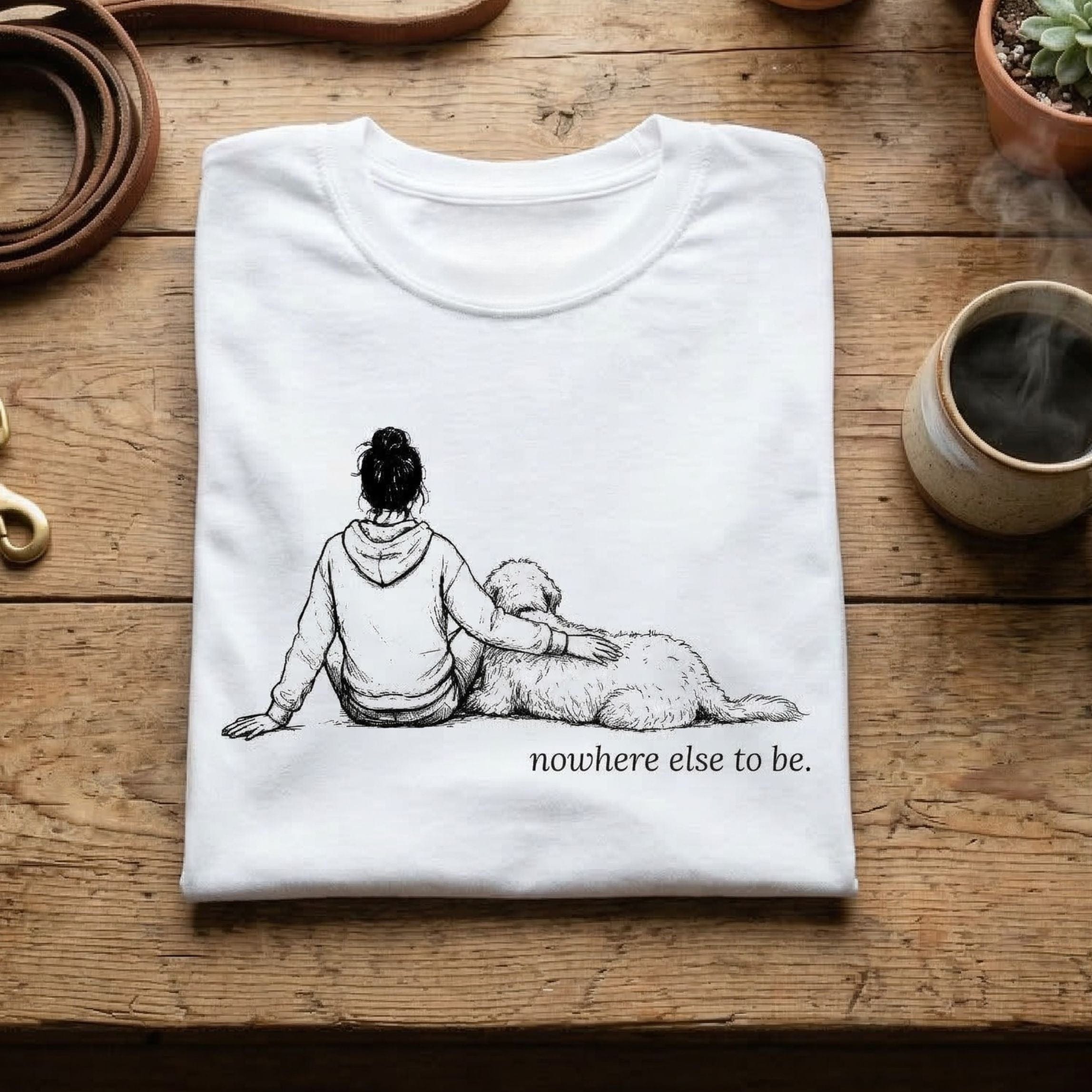 T-Shirt Nowhere Else To Be Woman & Dog T-Shirt ReallyintoDogs