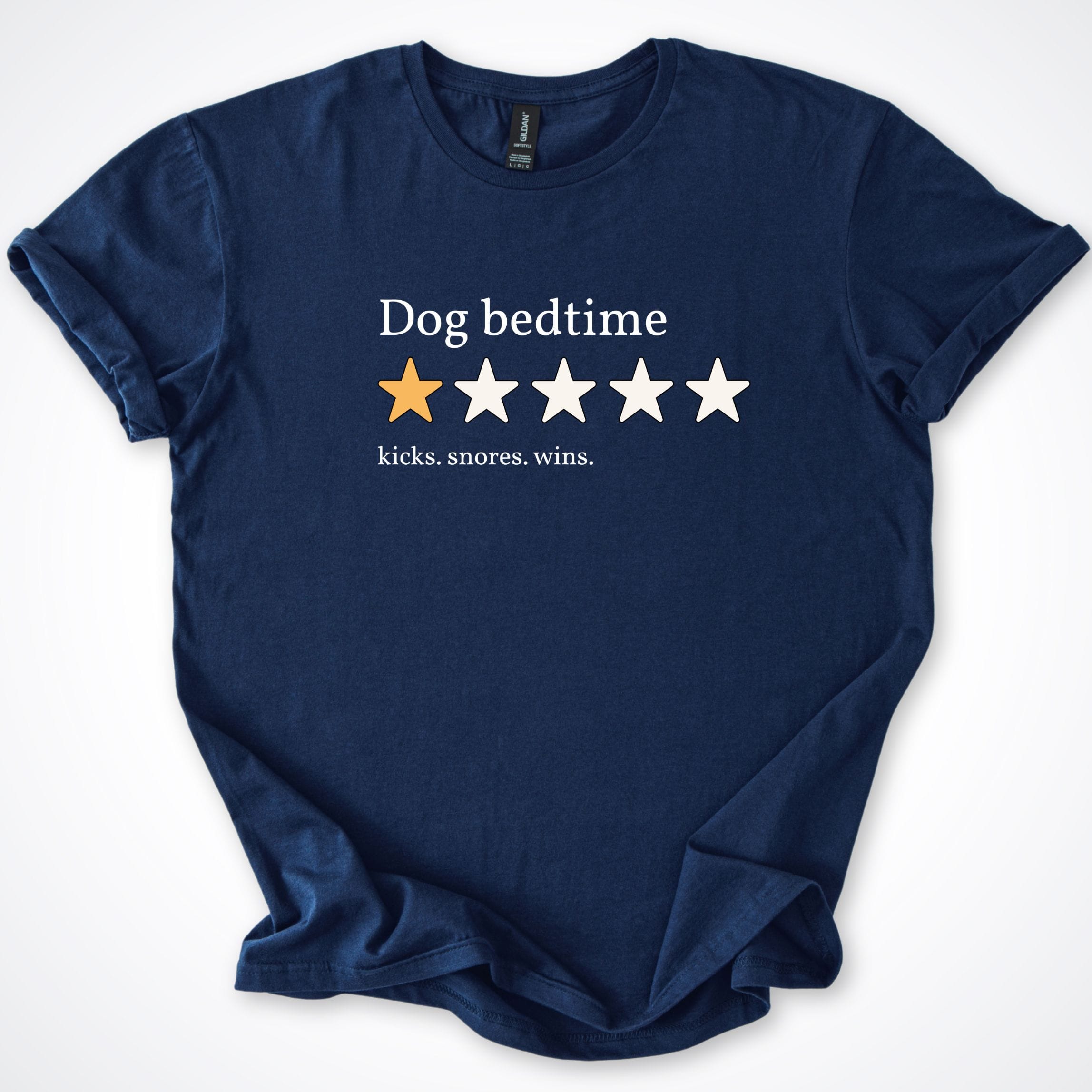 T-Shirt Navy / S One Star Review Dog Bedtime T-Shirt ReallyintoDogs