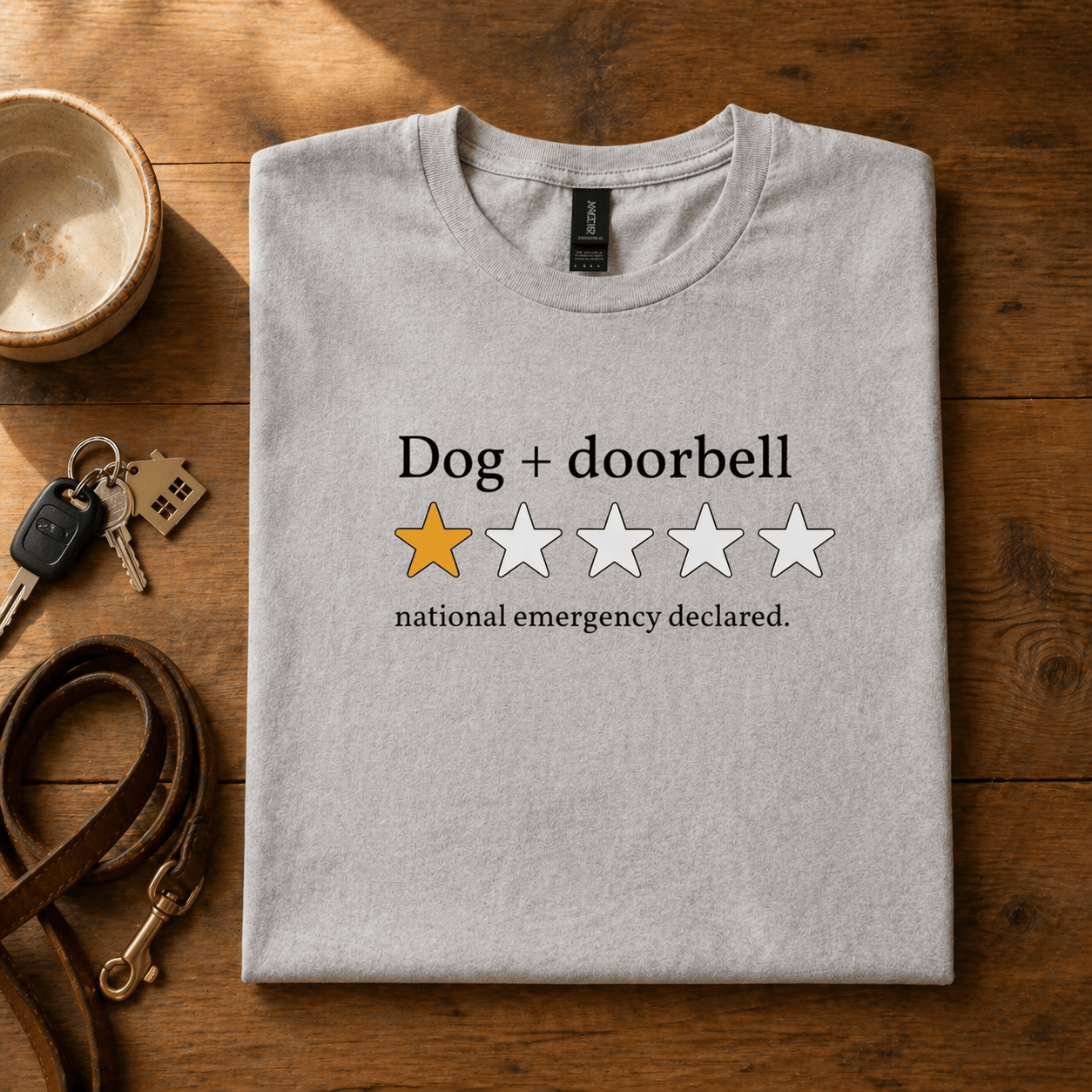 T-Shirt One Star Review Dog + Doorbell T-Shirt ReallyintoDogs