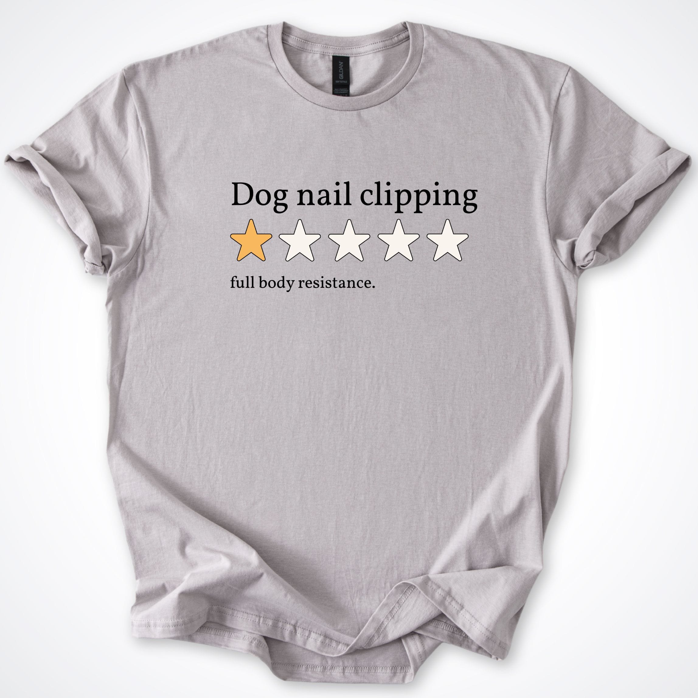 T-Shirt Ice Grey / S One Star Review Dog Nail Clipping T-Shirt ReallyintoDogs