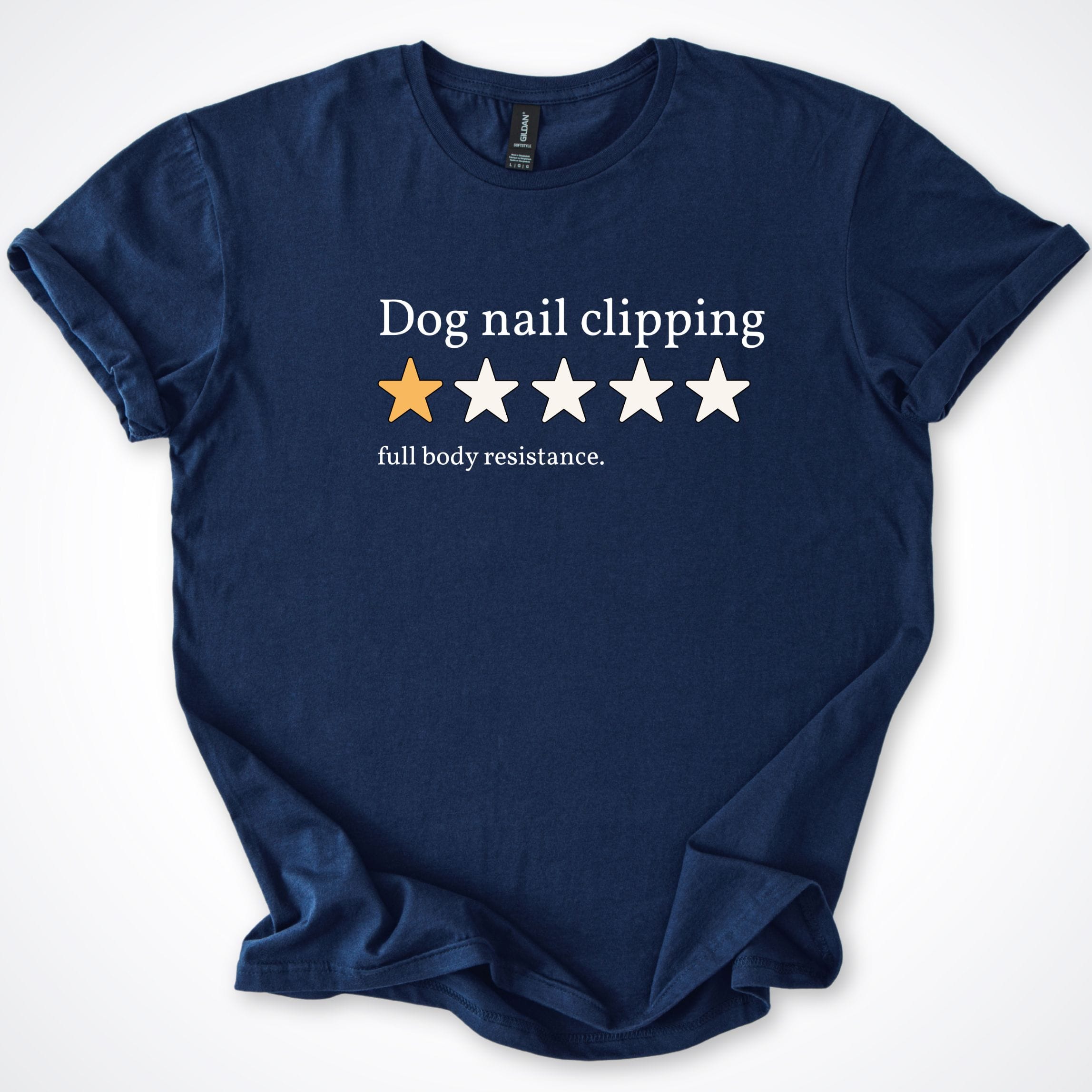 T-Shirt Navy / S One Star Review Dog Nail Clipping T-Shirt ReallyintoDogs