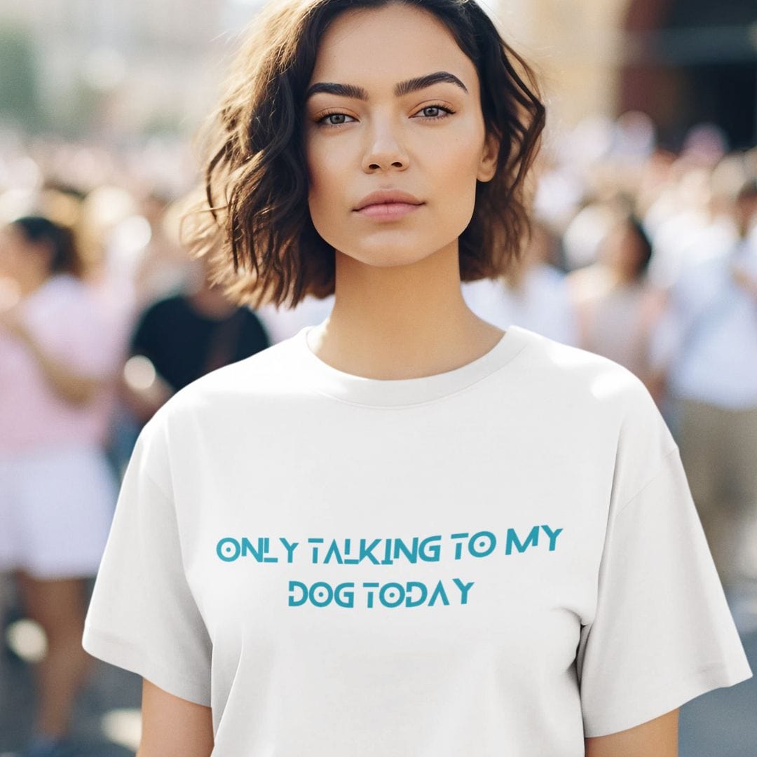 T-Shirt Only Talking to My Dog Tech Design Premium Unisex T-Shirt ReallyintoDogs