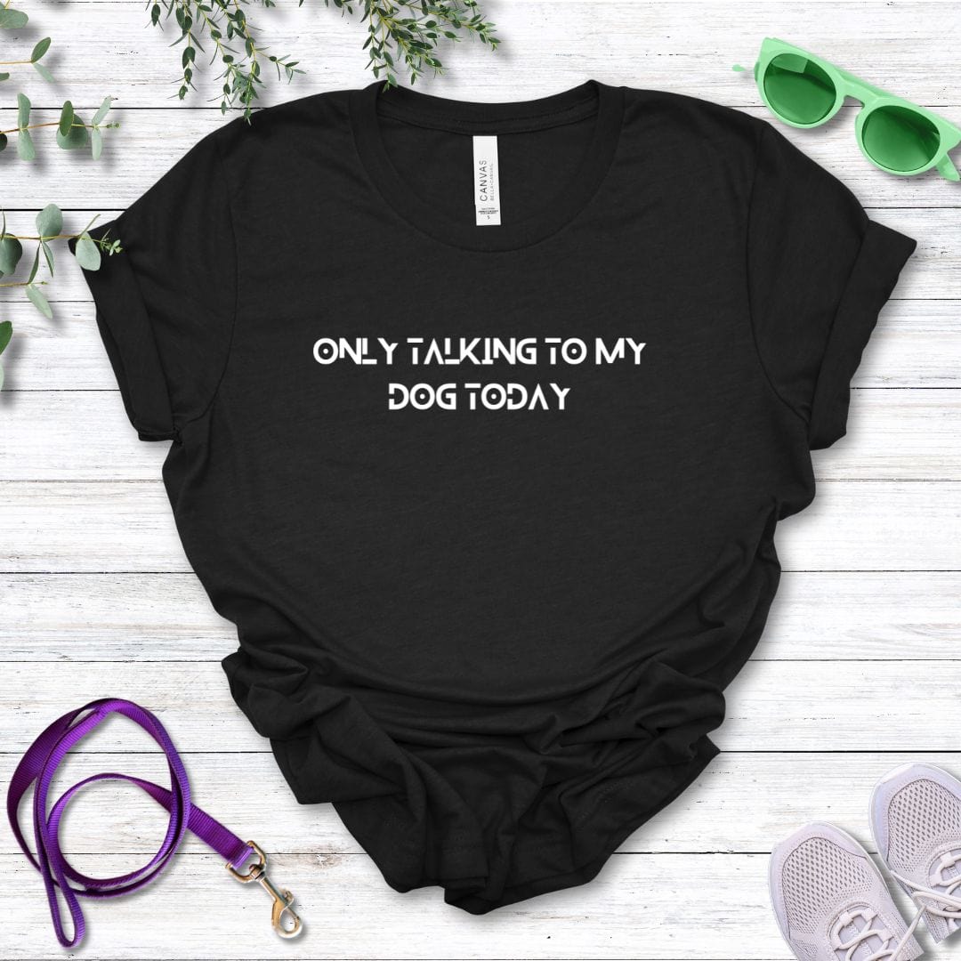 T-Shirt Black Heather / S Only Talking to My Dog Tech Design Premium Unisex Tee - Fun Casual Wear for Dog Lovers --reallyintothat