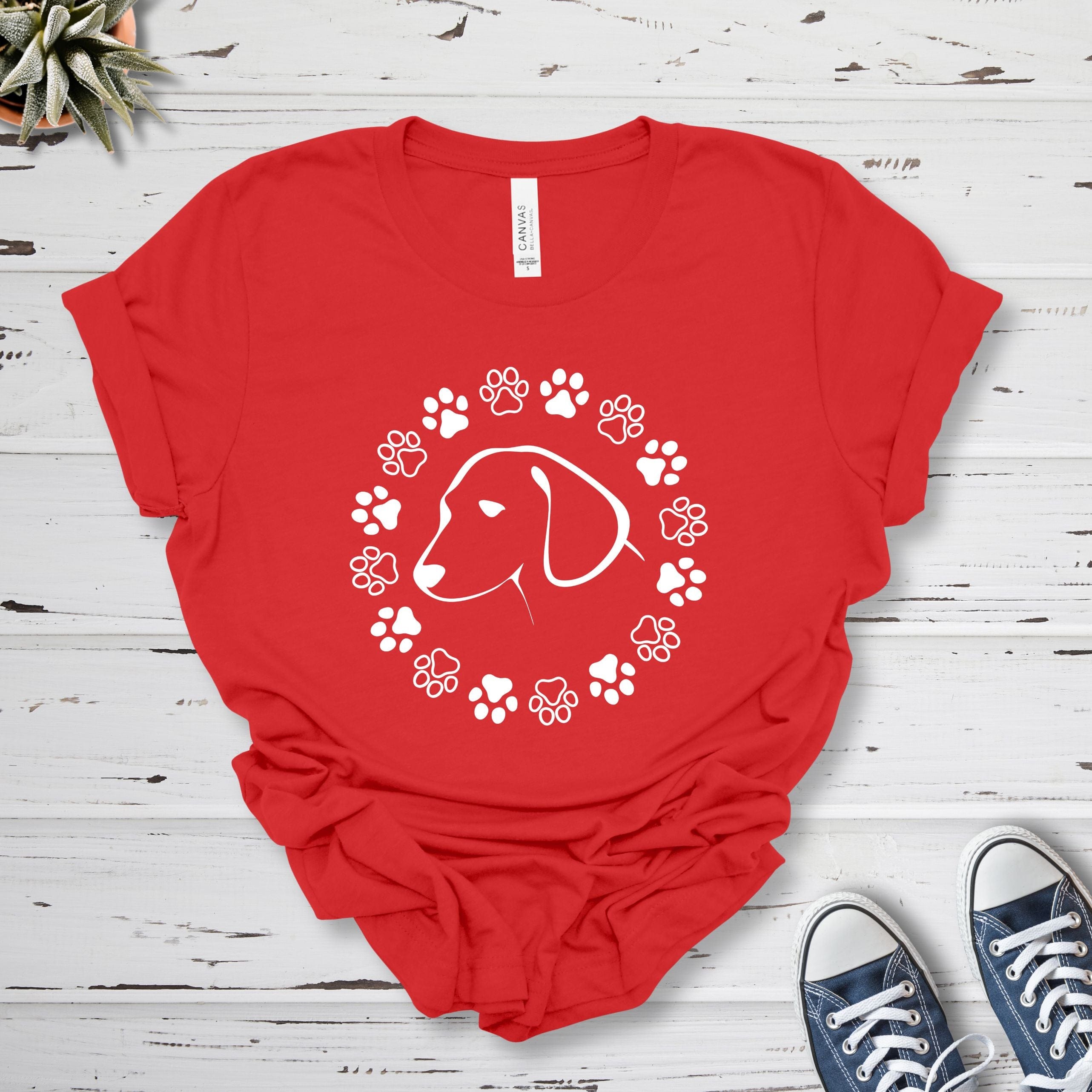 T-Shirt Red / S Paw Circle Premium Unisex T-Shirt --reallyintothat