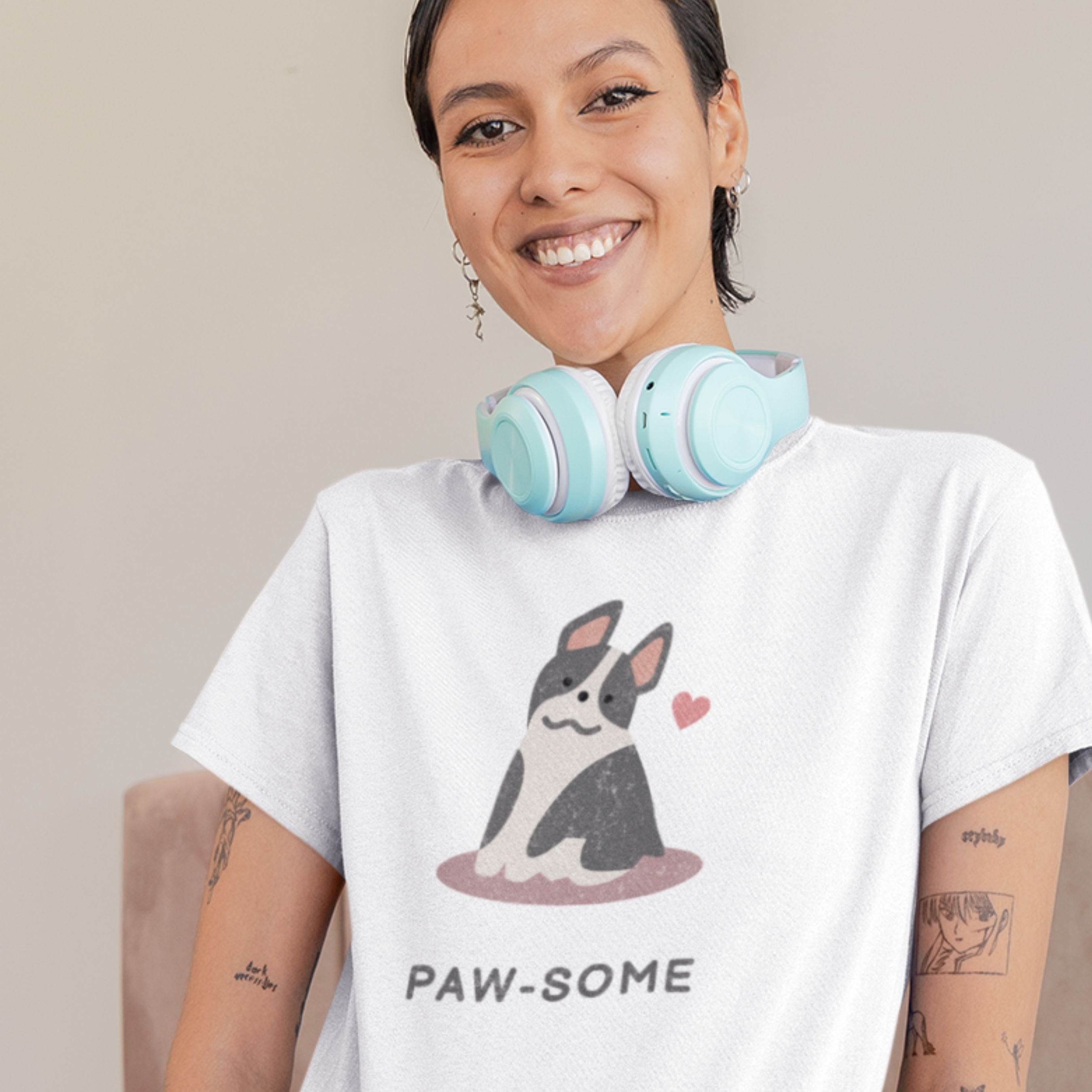 T-Shirt Pawsome Premium Unisex T-Shirt ReallyintoDogs