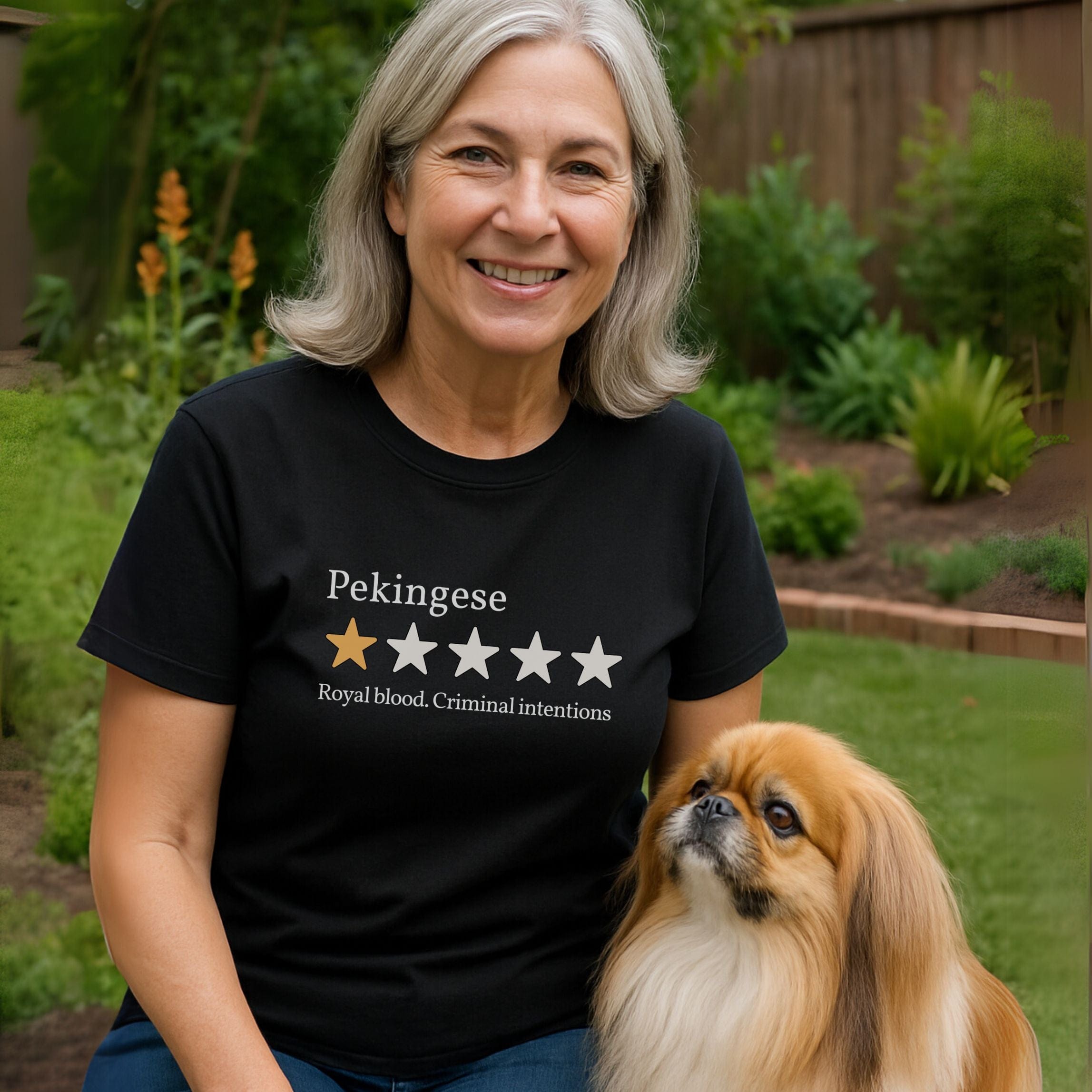 T-Shirt Pekingese One Star Review T-Shirt ReallyintoDogs