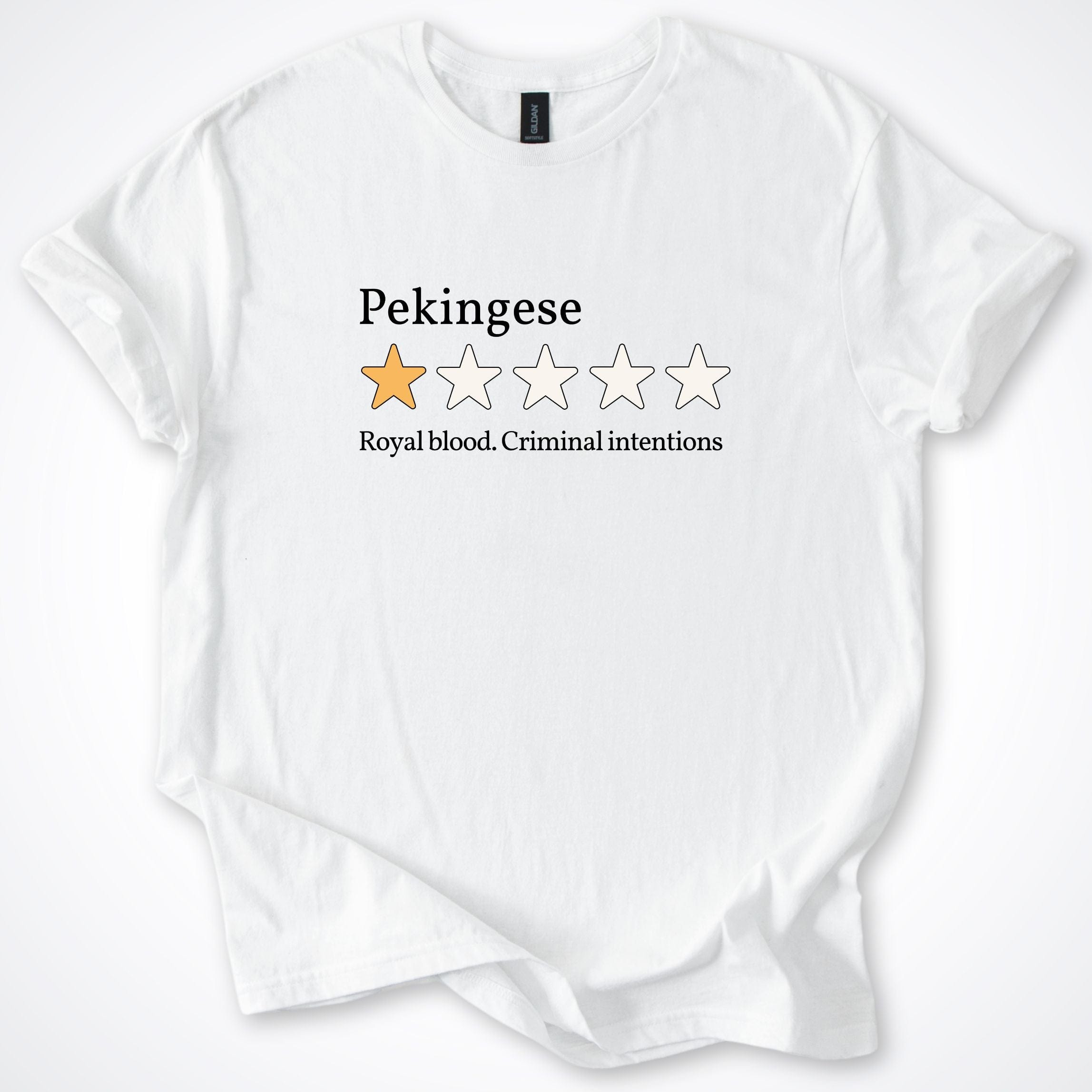 T-Shirt White / S Pekingese One Star Review T-Shirt ReallyintoDogs