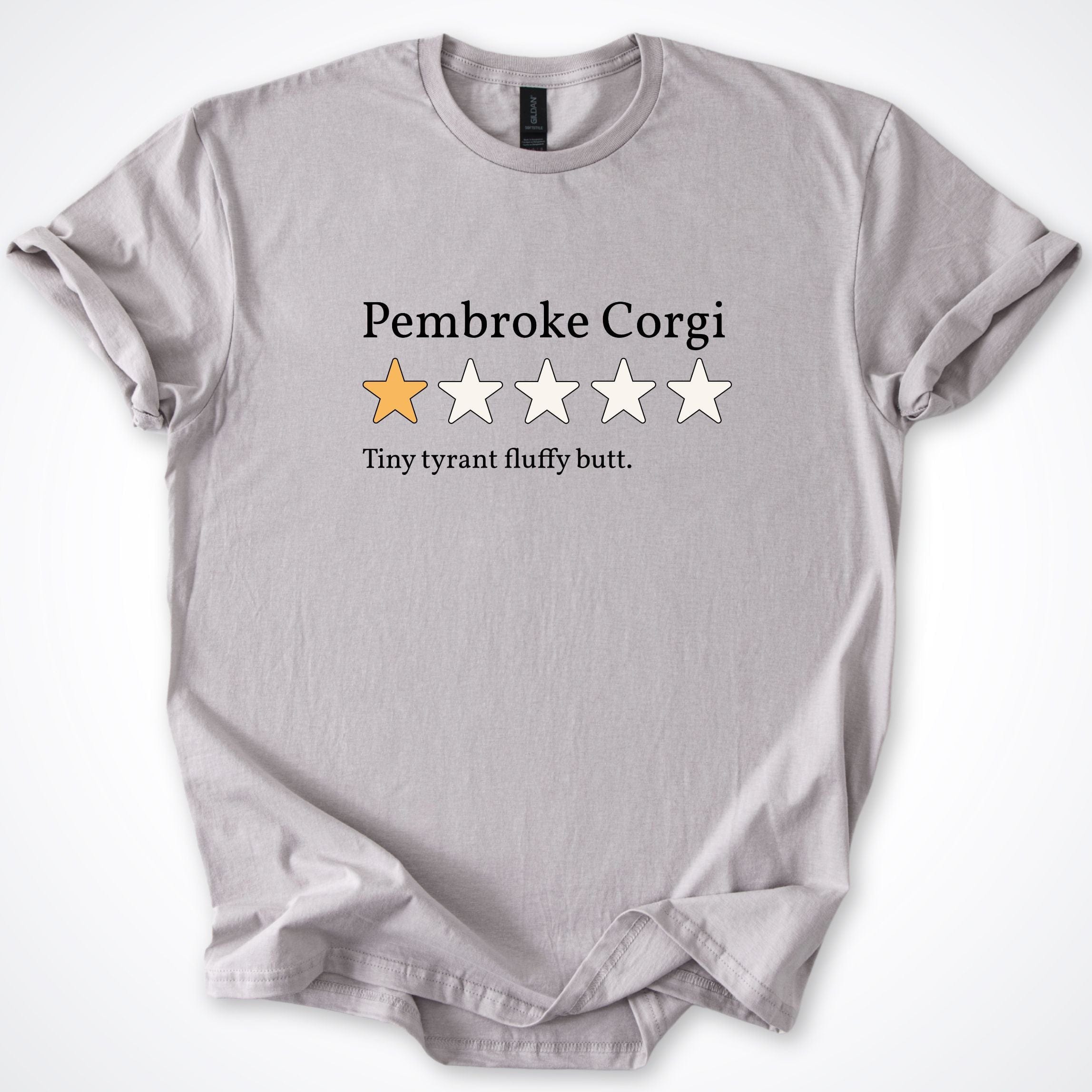 T-Shirt Ice Grey / S Pembroke Corgi One Star Review T-Shirt ReallyintoDogs
