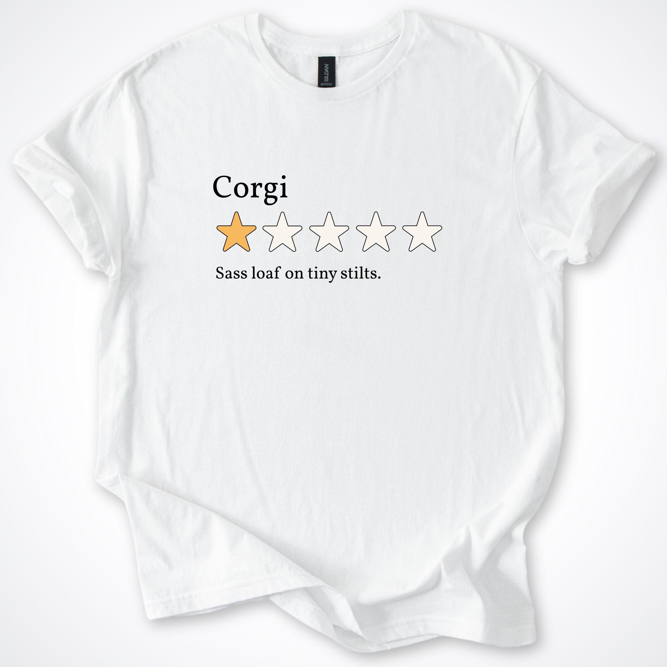 T-Shirt White / S Pembroke Corgi One Star Review T-Shirt ReallyintoDogs