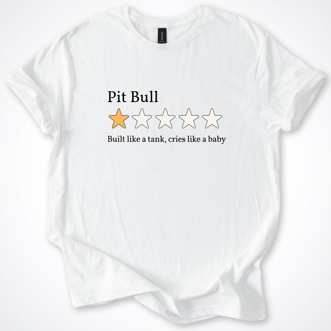 T-Shirt White / S Pit Bull One Star Review T-Shirt ReallyintoDogs