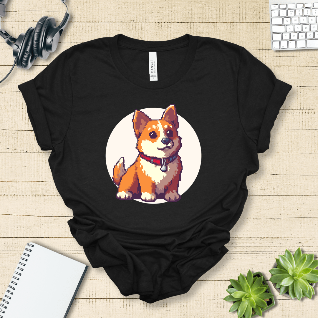 T-Shirt Black Heather / S Pixel Town Corgie Premium Unisex Tee - Fun Casual Wear for Dog Lovers --reallyintothat