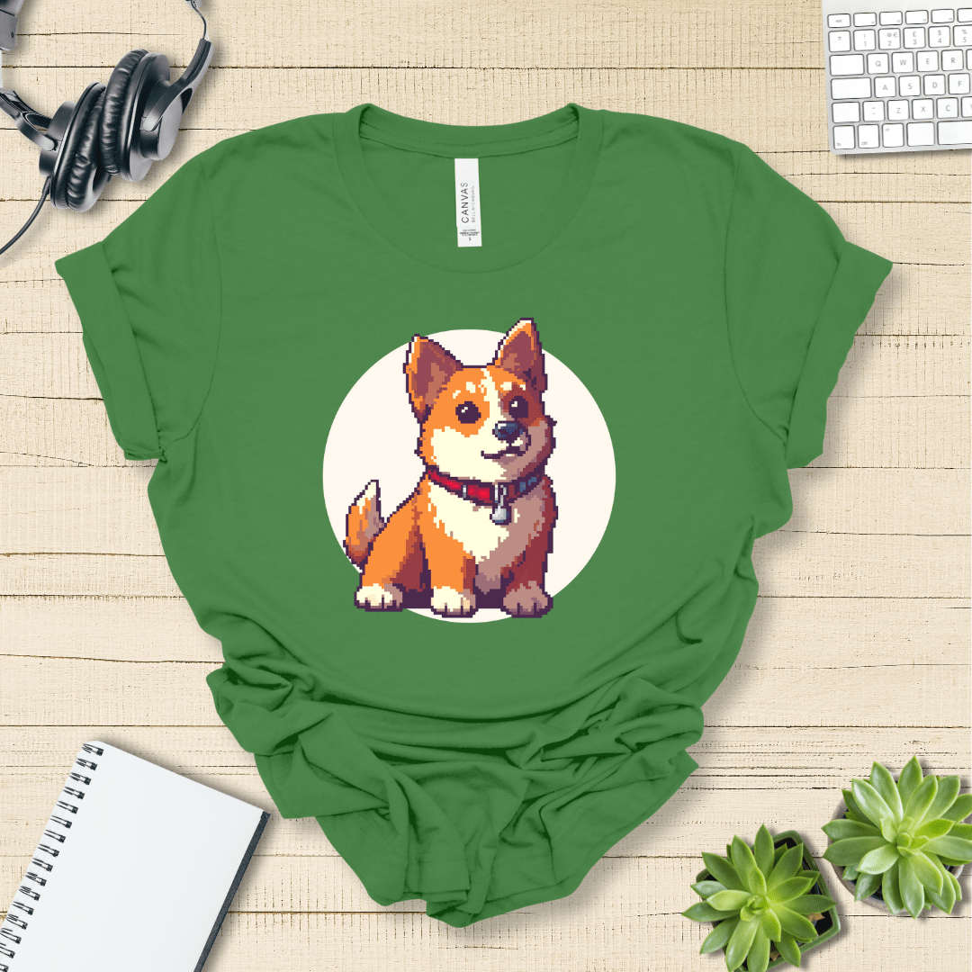 T-Shirt Leaf / S Pixel Town Corgie Premium Unisex Tee - Fun Casual Wear for Dog Lovers --reallyintothat