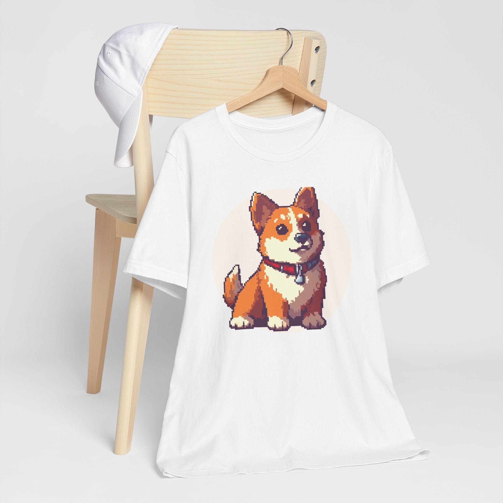 T-Shirt Pixel Town Corgie Premium Unisex Tee - Fun Casual Wear for Dog Lovers --reallyintothat