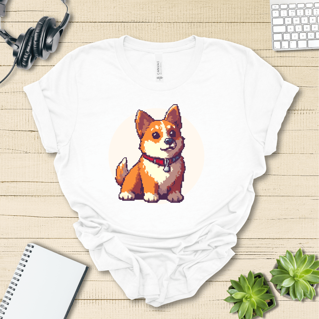 T-Shirt White / S Pixel Town Corgie Premium Unisex Tee - Fun Casual Wear for Dog Lovers --reallyintothat